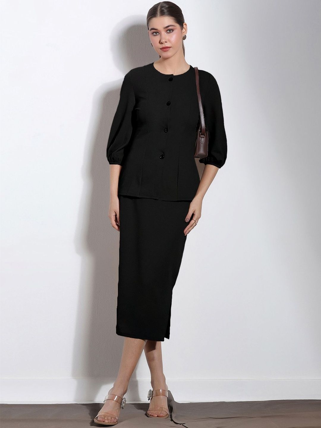 SZN Knitted Solid Top with Skirt