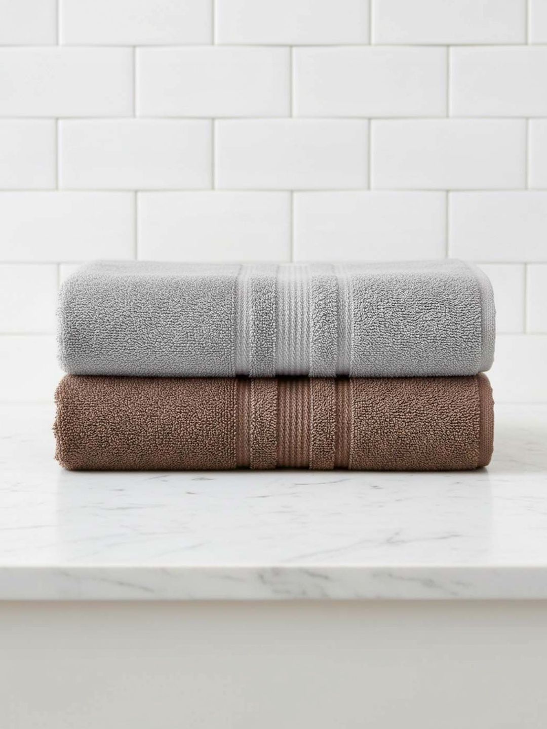 Athom Living Multicoloured & Grey 2 Cotton 500 GSM Bath Towel-picture-35