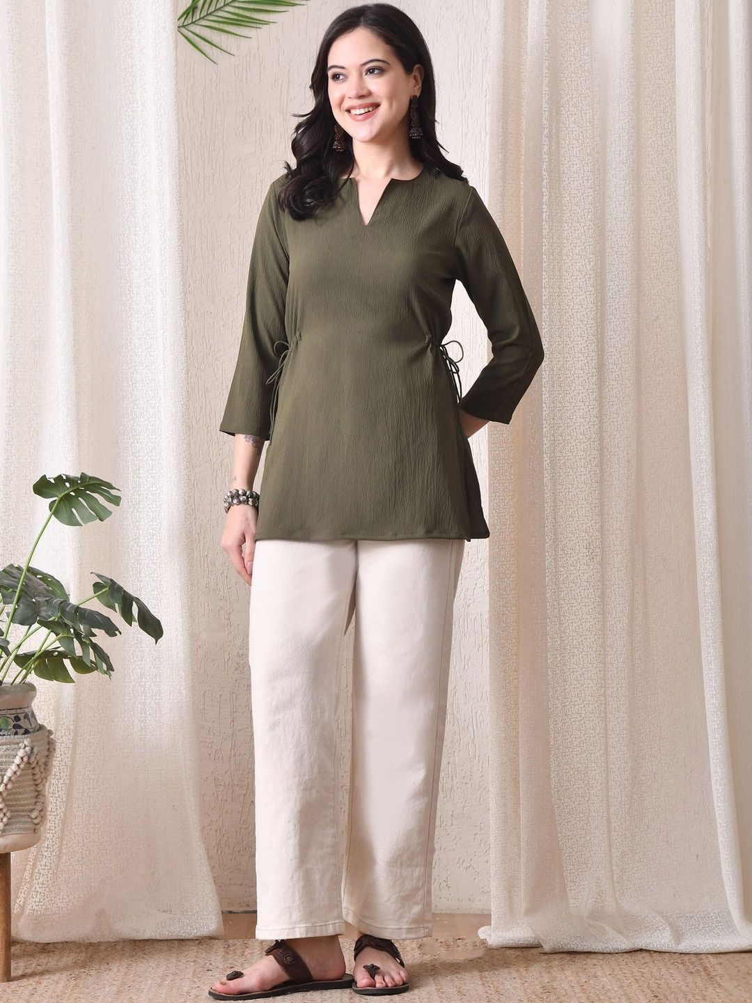Anouk Rustic V-Neck Kurti-picture-12