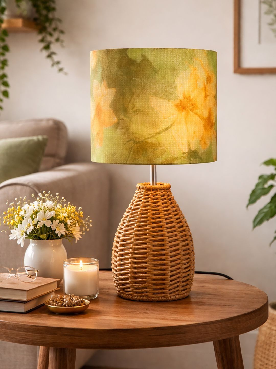 Decorcity Multicoloured Printed Cylindrical Shaped Table Lamp with Bulb-picture-34