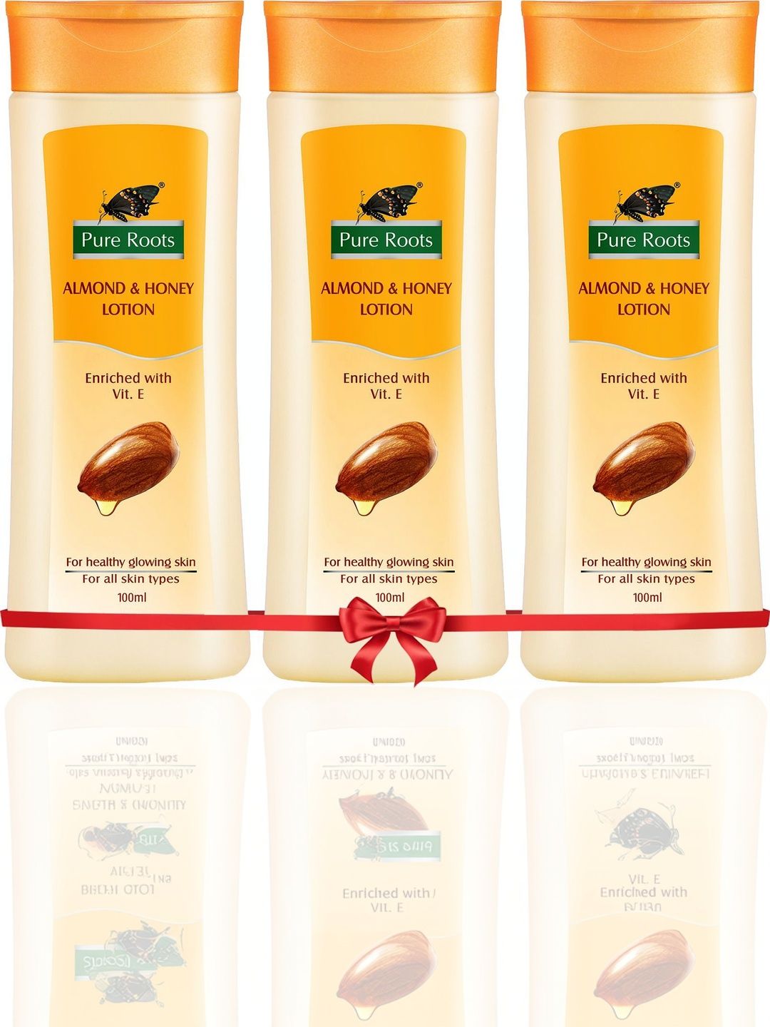 pure roots Set Of 3 Almond & Honey Body Lotions - 100 ml Each-picture-8