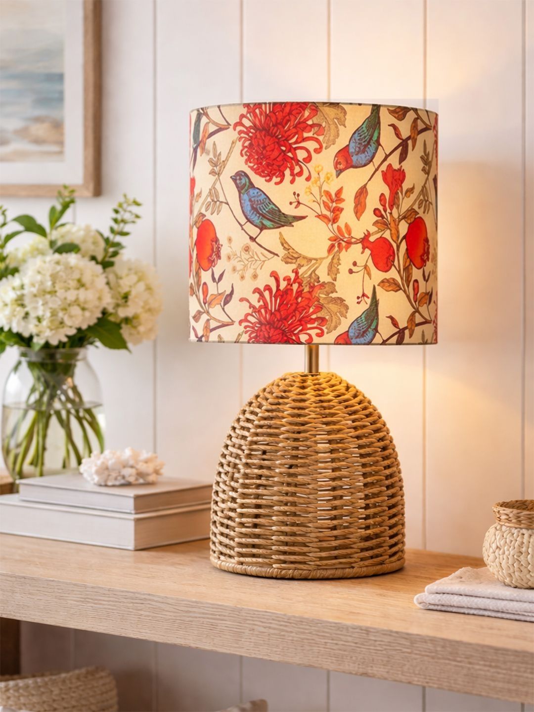 Decorcity Multicoloured Printed Cylindrical Shaped Table Lamp with Bulb-picture-33