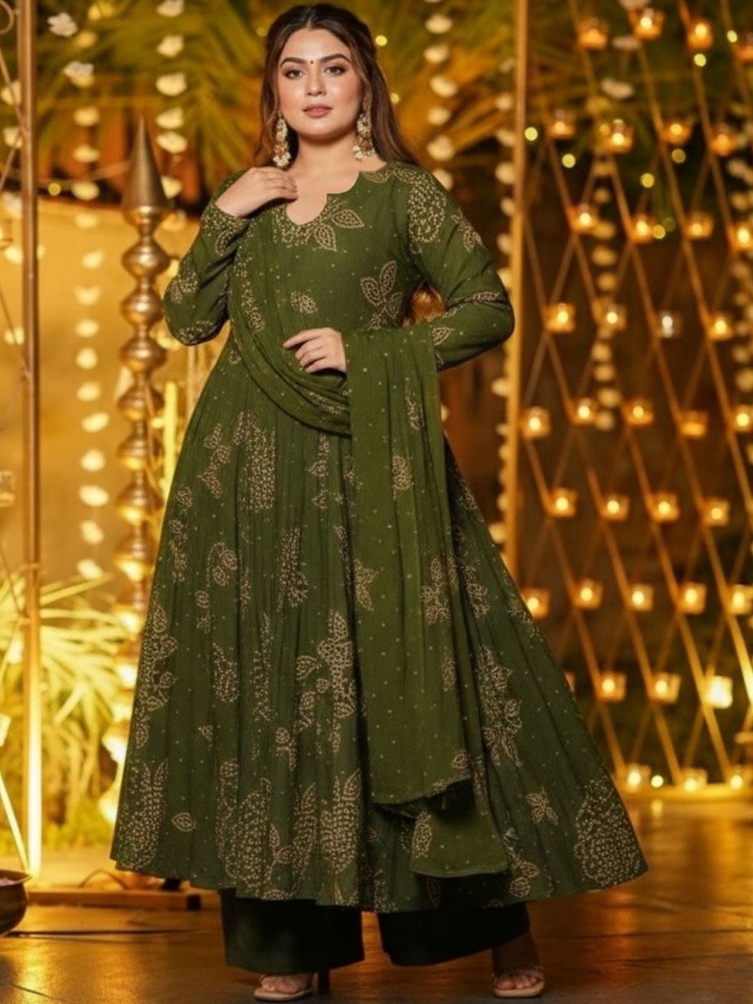 GoSriKi Women Ethnic Motifs Printed Empire Kurta with Palazzos & With Dupatta-picture-48