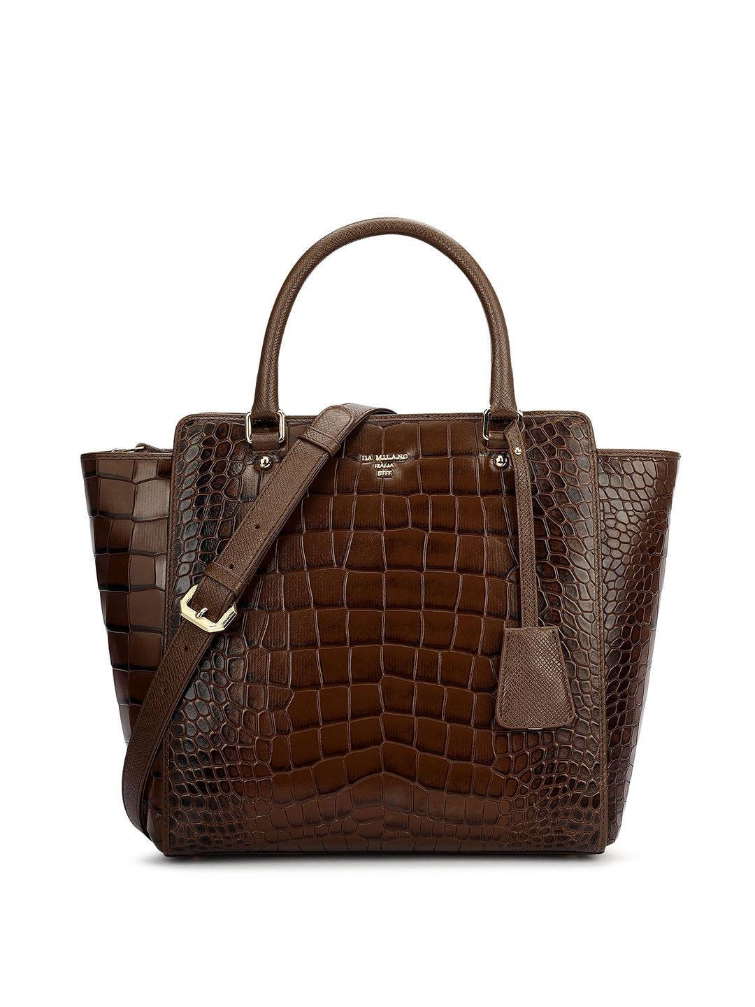 Da Milano Textured Leather Structured Satchel-picture-12