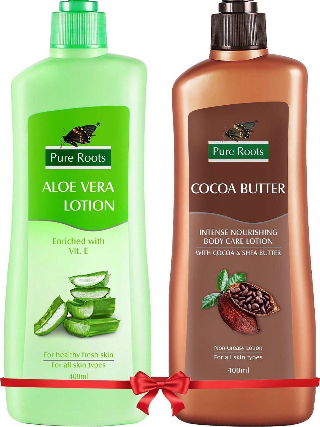 pure roots Set Of 2 Aloe Vera & Cocoa Butter Body Lotions - 400 ml Each-picture-11