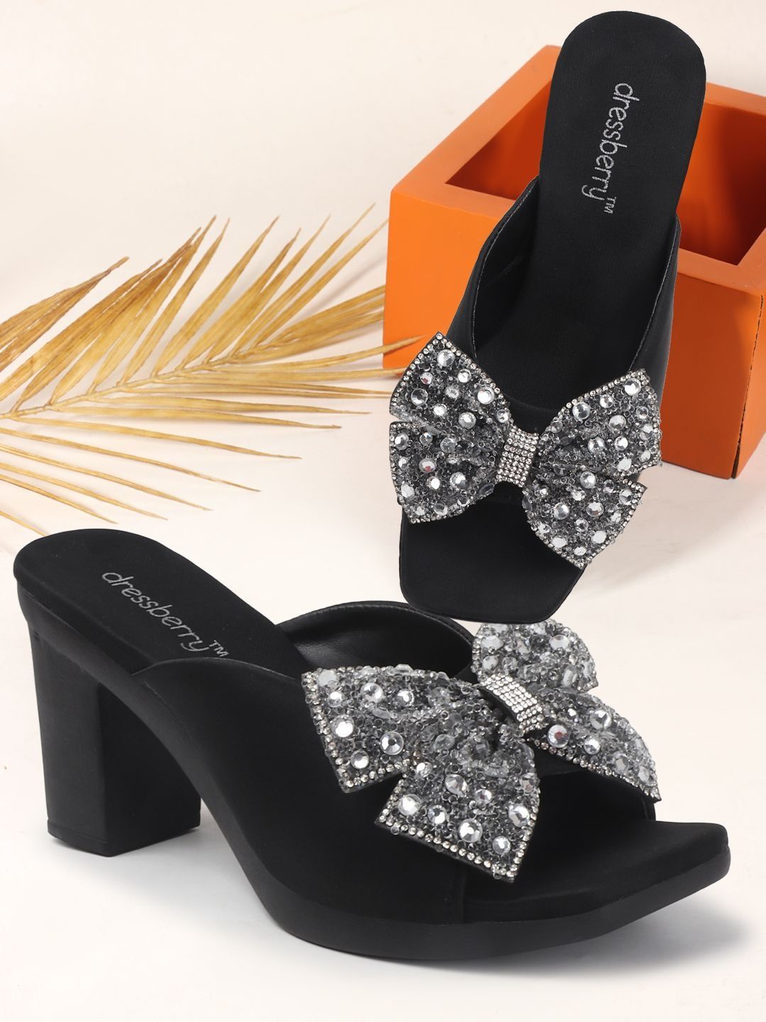 DressBerry Party Block Mules with Bows-picture-21