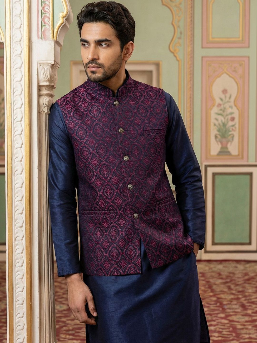 Jompers Mandarin Collared Nehru Jackets-picture-34