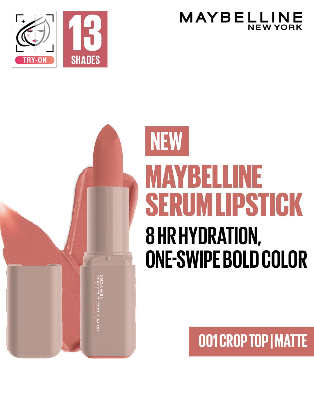 Maybelline New York Matte 8Hr Serum Lipstick - Crop Top 001-image-48
