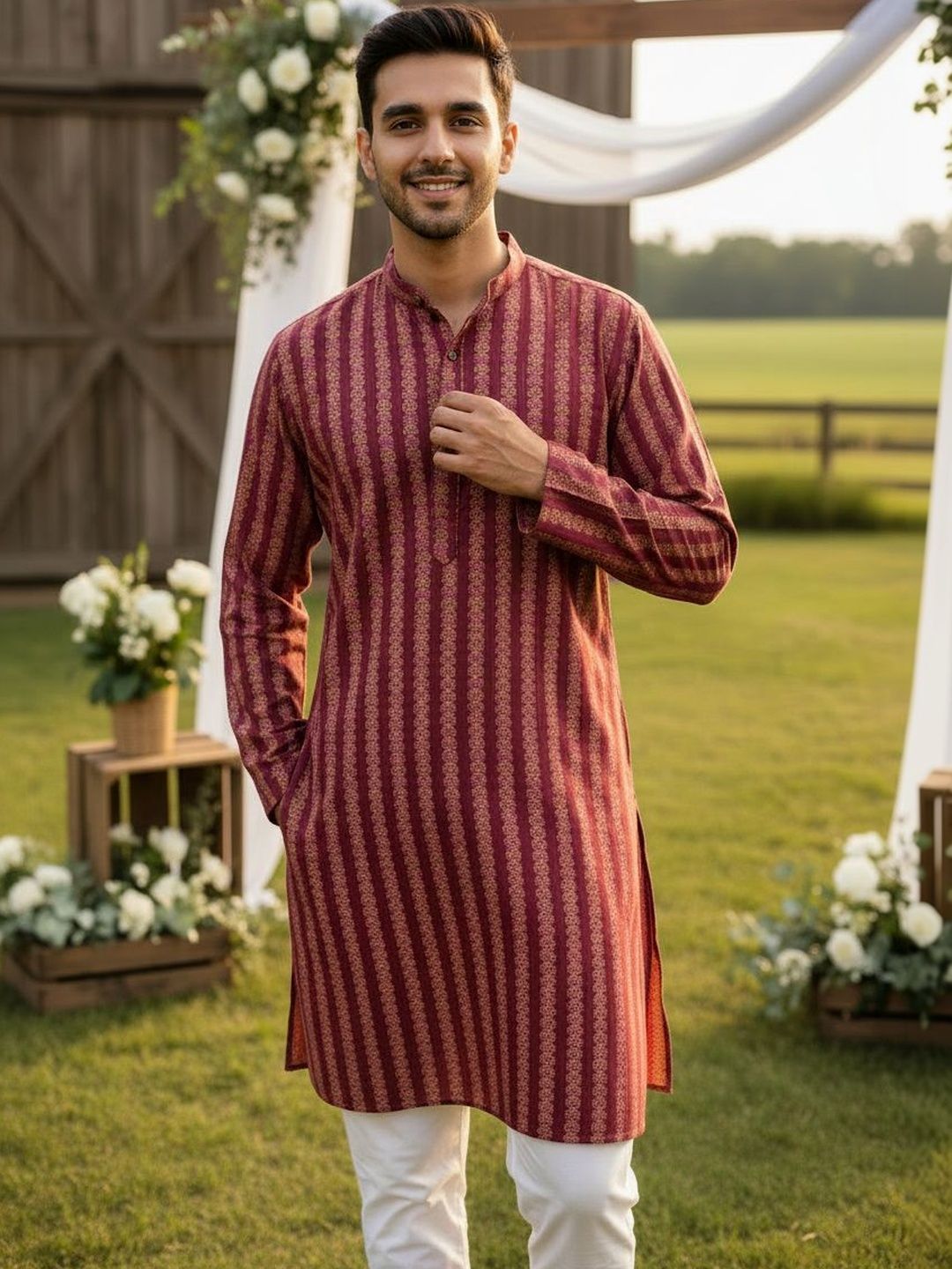 Anouk Men Printed Floral Kurta-picture-29