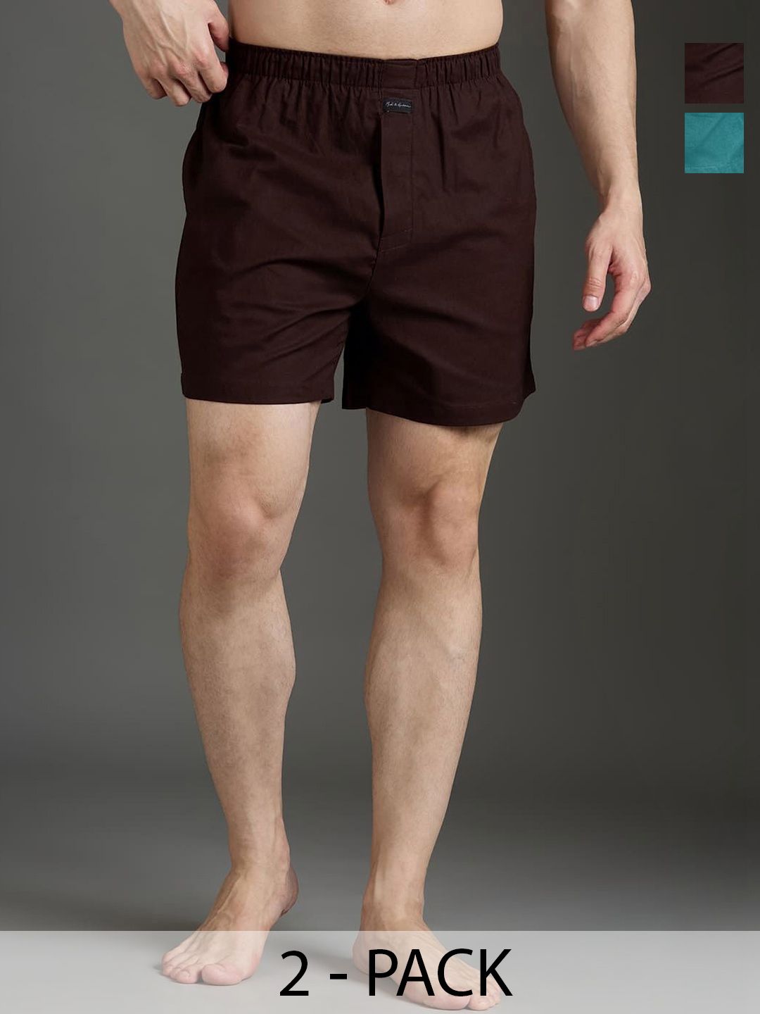 Mast & Harbour Men Pack Of 2 Pure Cotton Mid-Rise Boxer-image-36