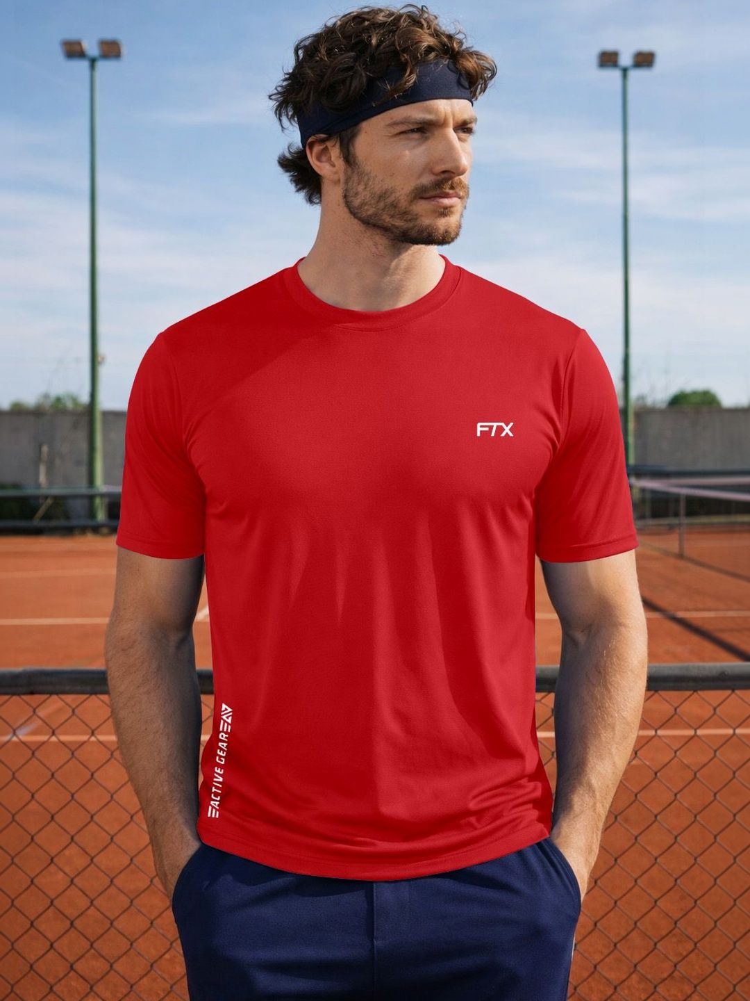 FTX Men Brand Logo Printed Dri-FIT T-shirt-image-42