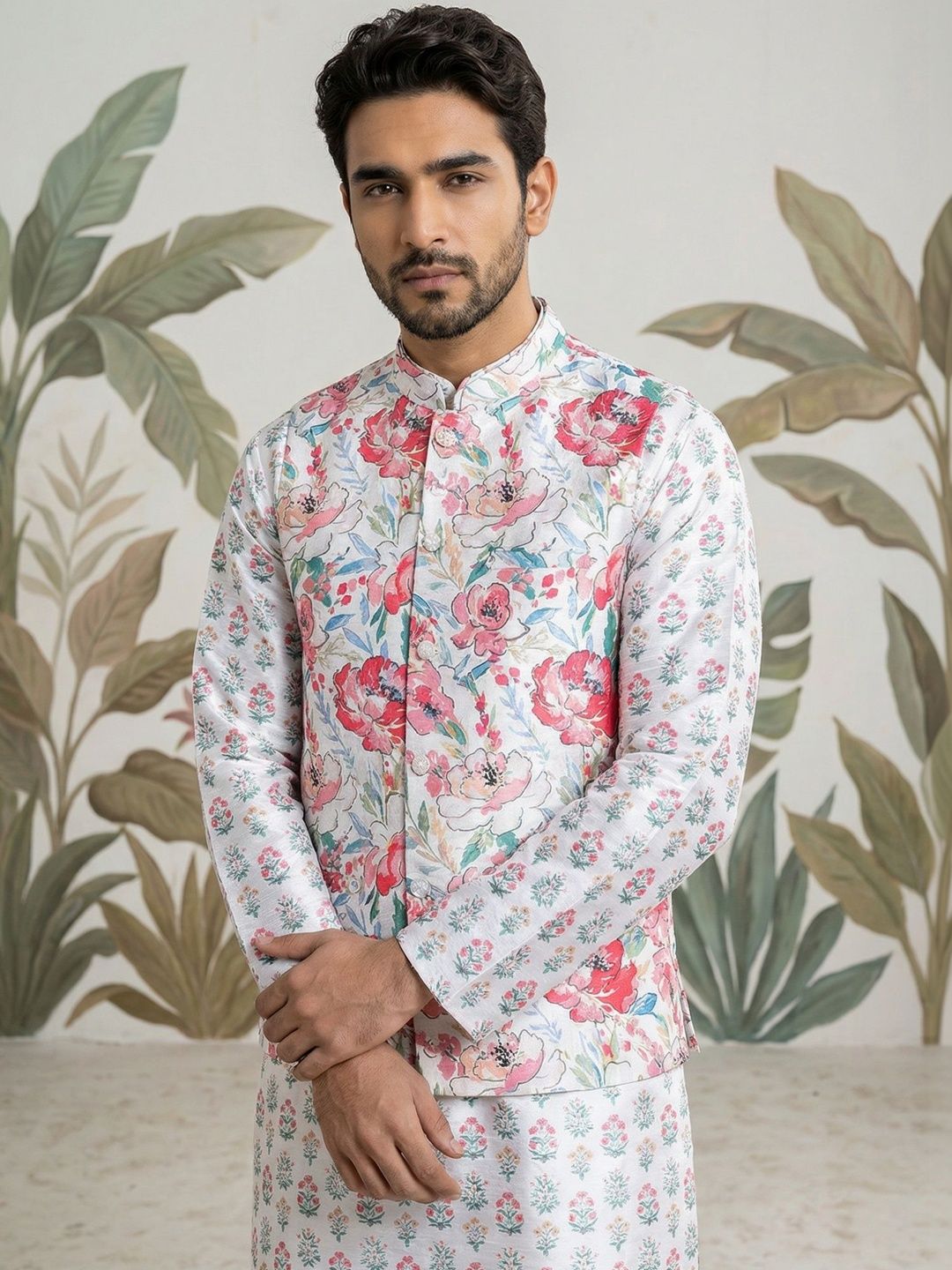 Jompers Printed Mandarin Collared Nehru Jackets-picture-21