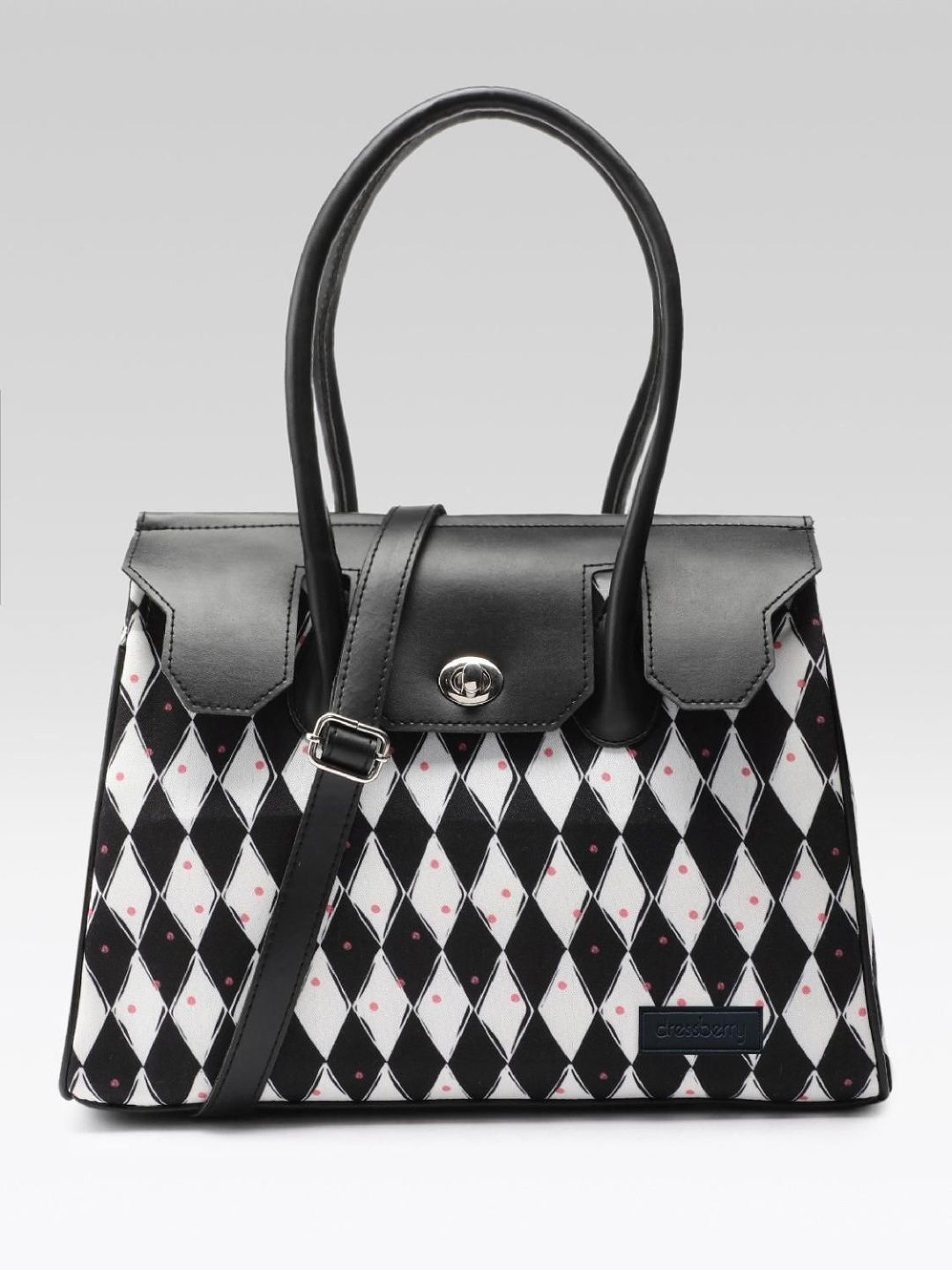 DressBerry Geometric Printed Structured Handheld Bag-picture-23