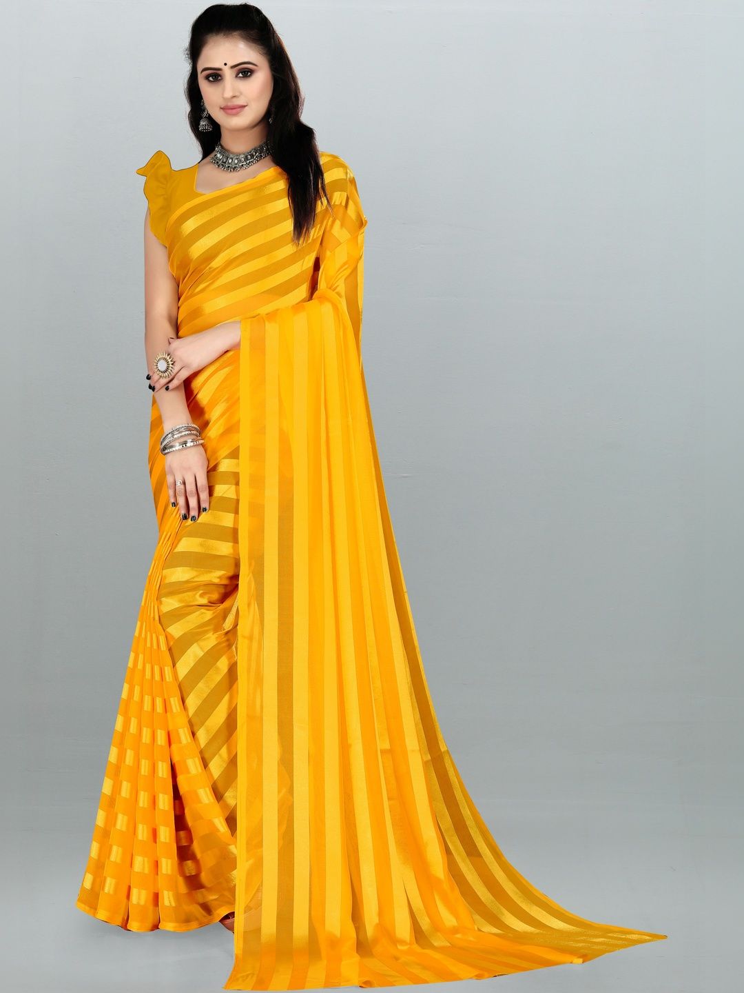 SHUBHSWAR Striped Satin Fashion Saree-picture-37