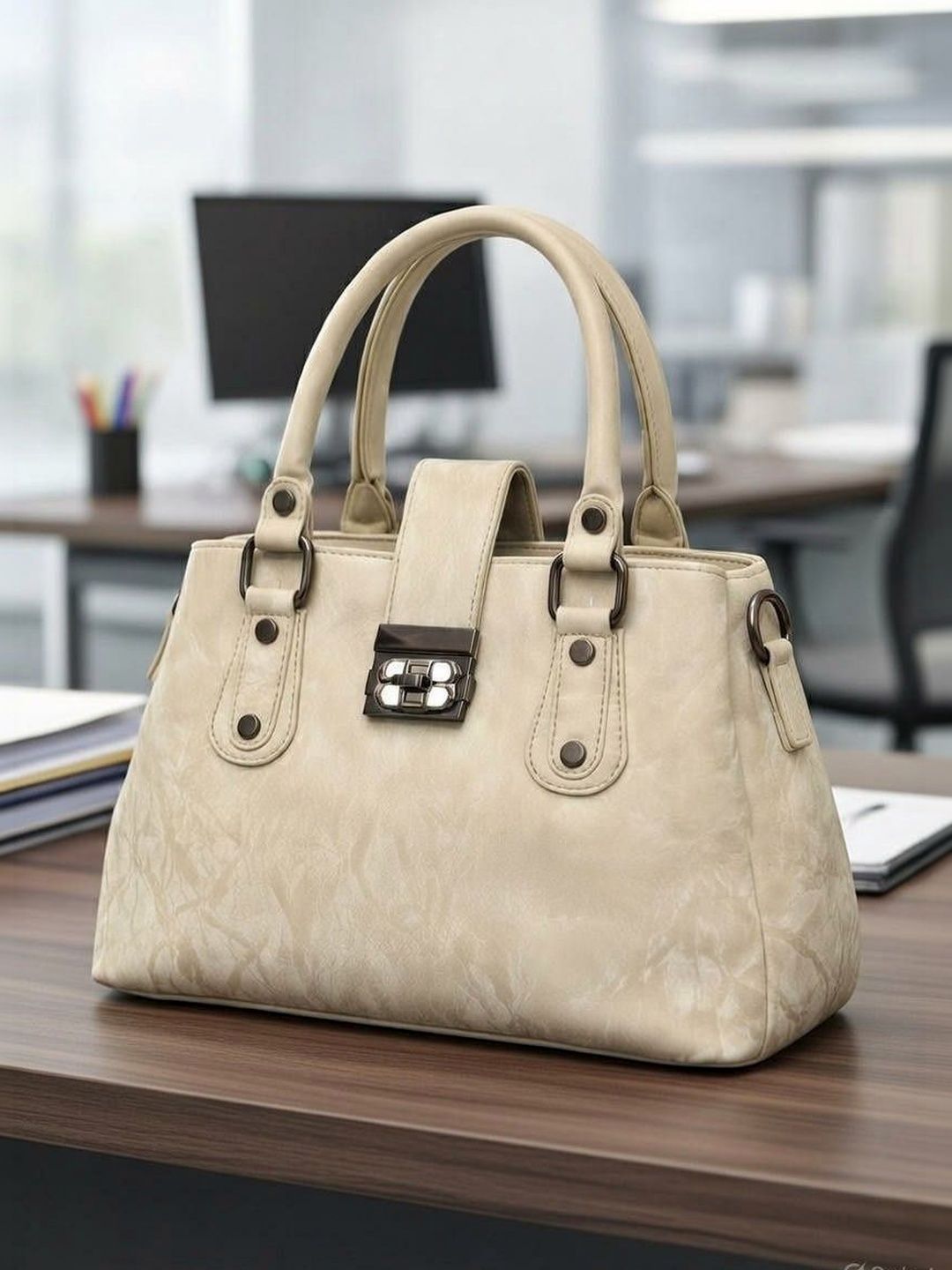 Elecsera Textured Structured Handheld Bag with Quilted-picture-18