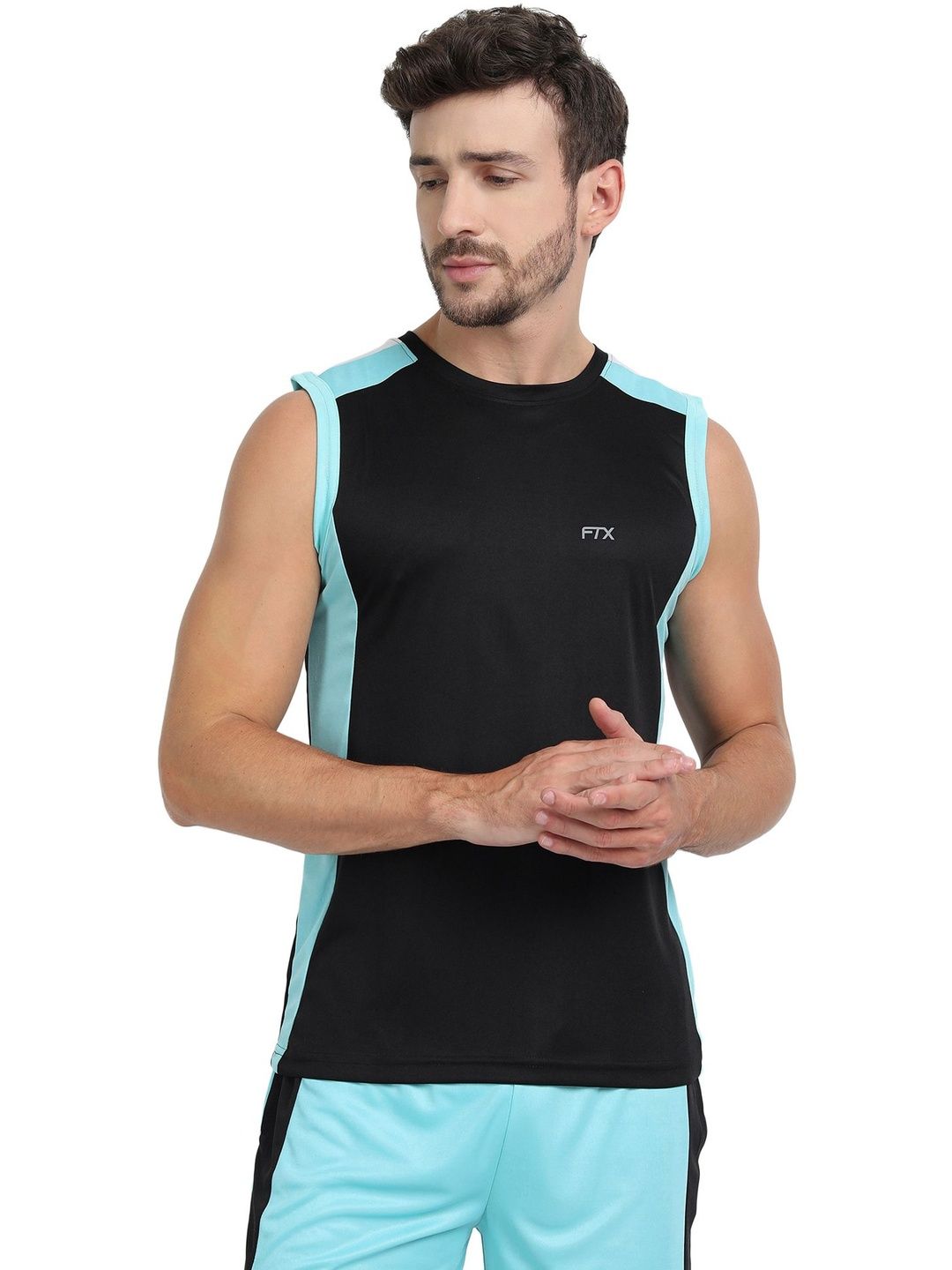 FTX Men Brand Logo Colourblocked Dri-FIT T-shirt-picture-29