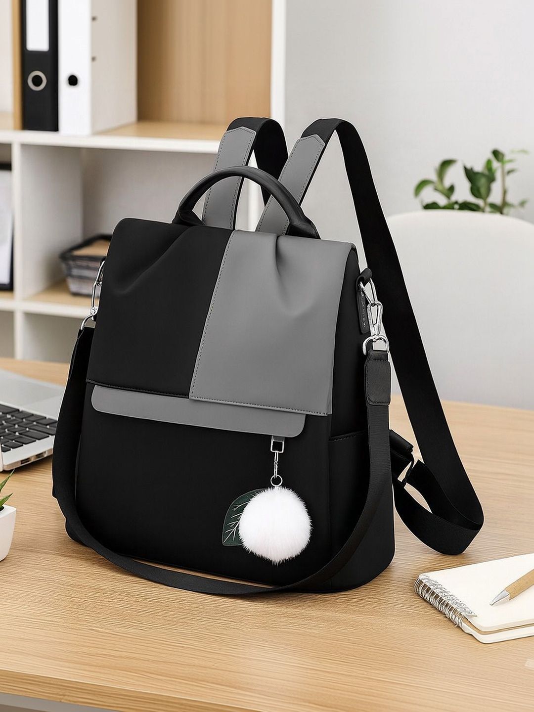 JAISOM Women Colourblocked Applique Backpack-image-28