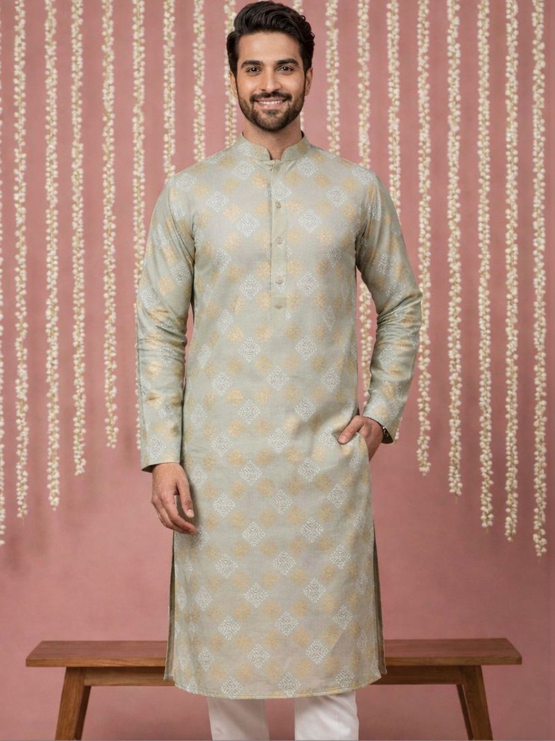 Jompers Men Floral Printed Floral Kurta-picture-22