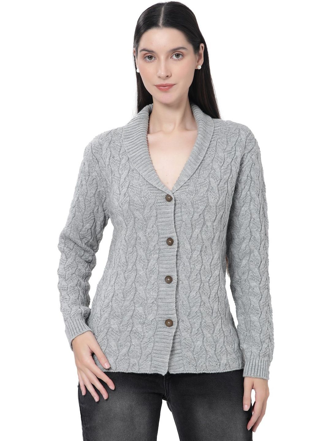 Kalt Women Cable Knit Cardigan-picture-12