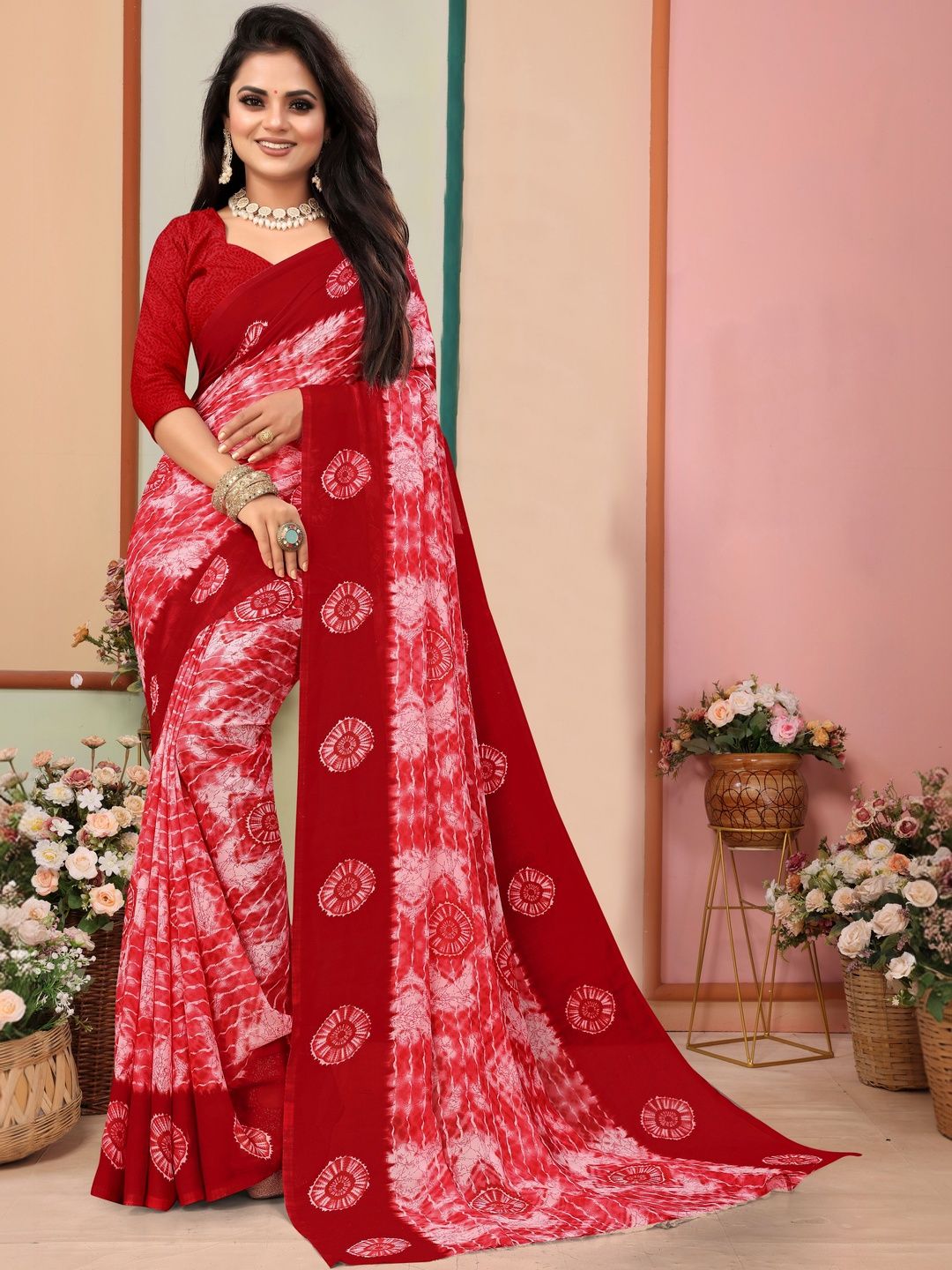 SHUBHSWAR Bandhani Pure Georgette Fashion Saree-picture-42