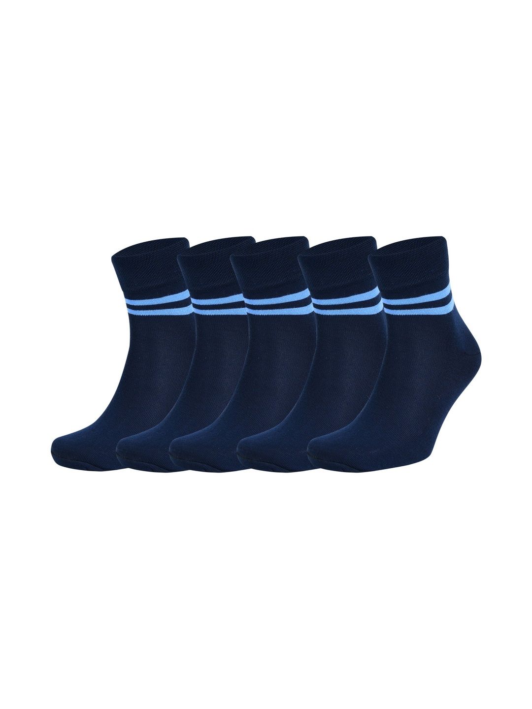 bizala Unisex Kids Pack of 5 Cotton Blend Striped Above Ankle Socks-picture-54