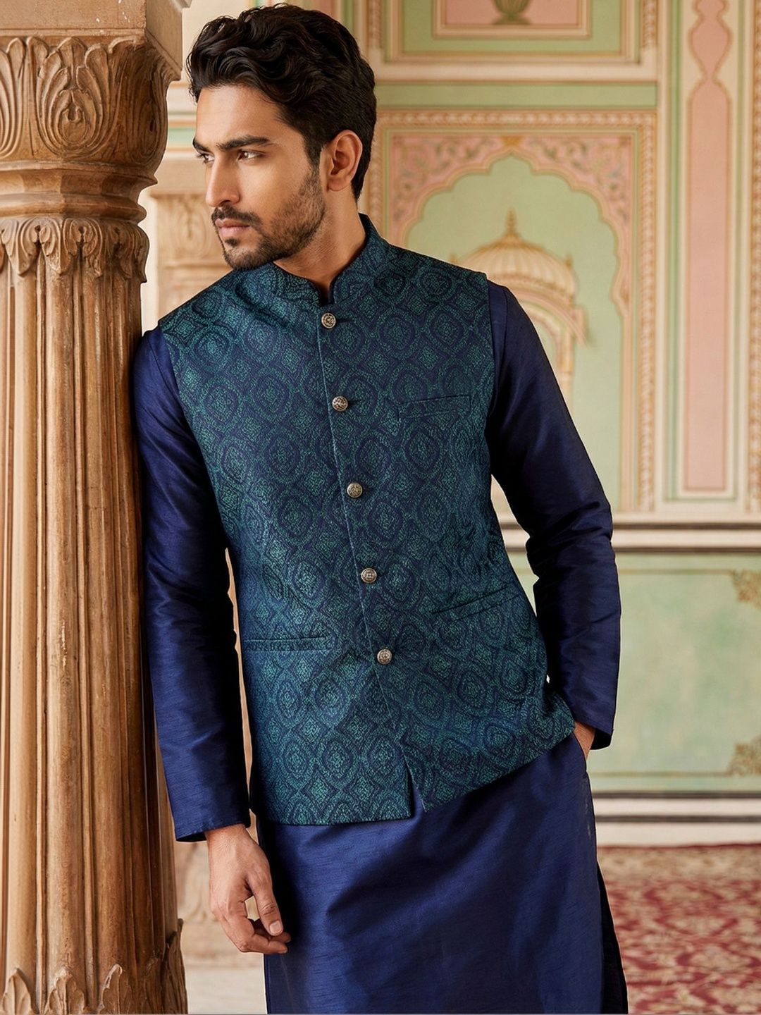 Jompers Mandarin Collared Nehru Jackets-picture-42