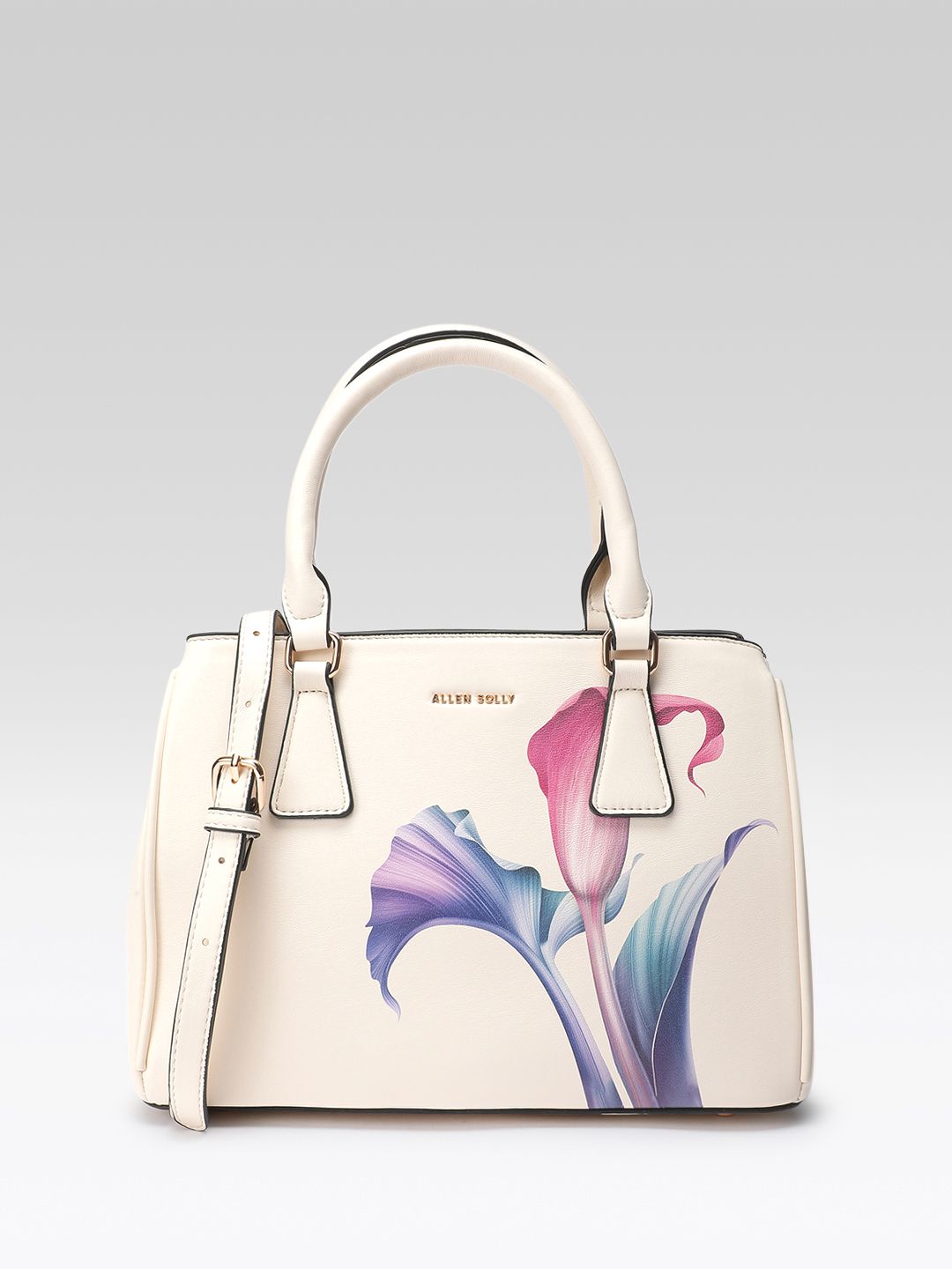 Allen Solly Floral Printed PU Structured Handheld Bag