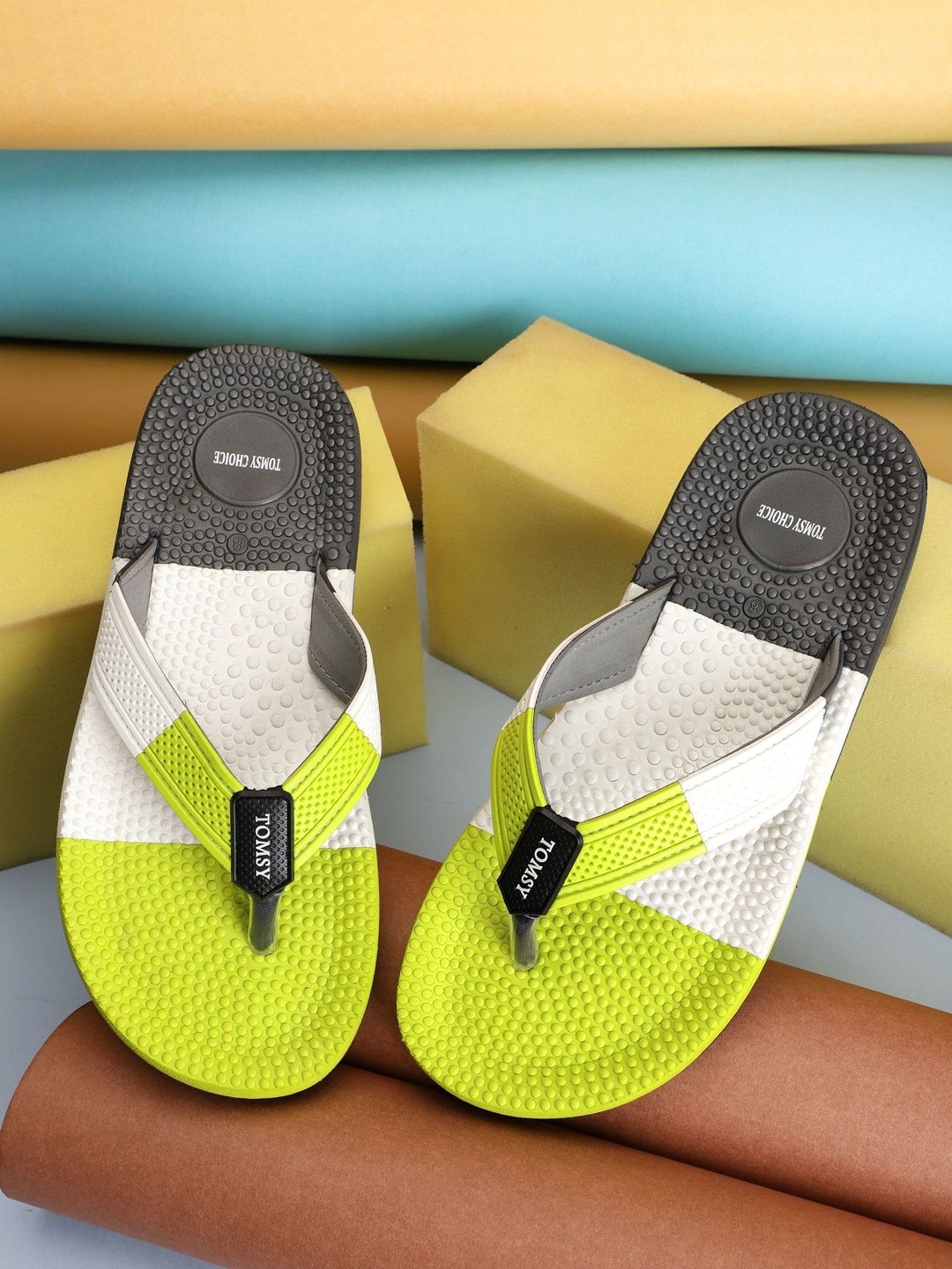 TOMSY CHOICE Men Colourblocked Thong Flip-Flops-picture-25
