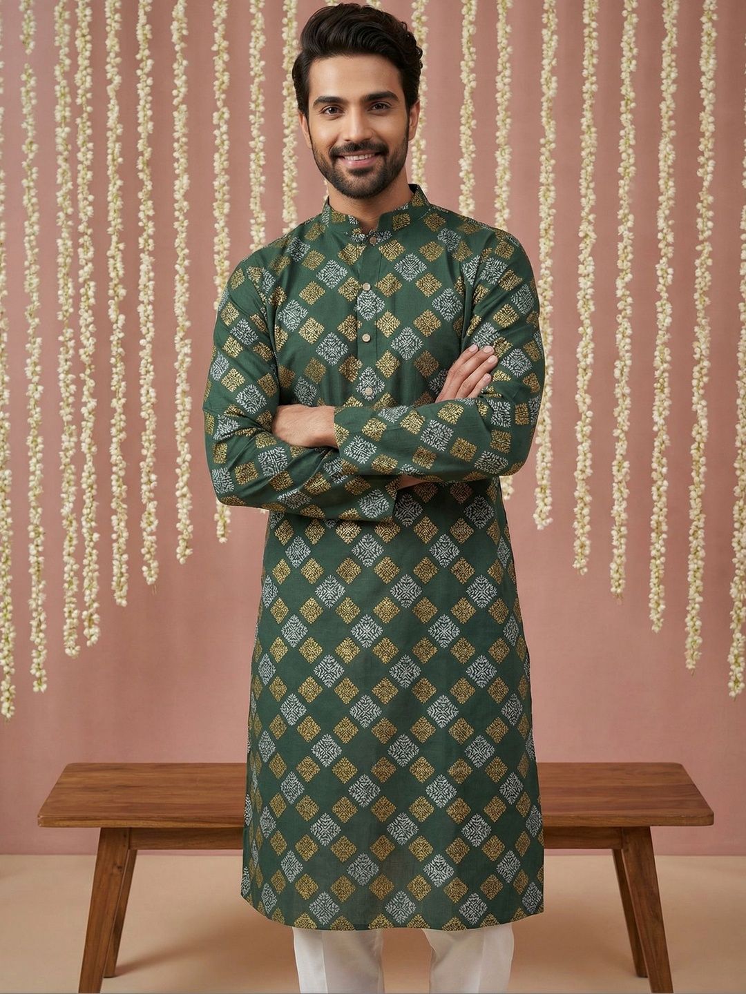 Jompers Men Floral Printed Floral Kurta-picture-18