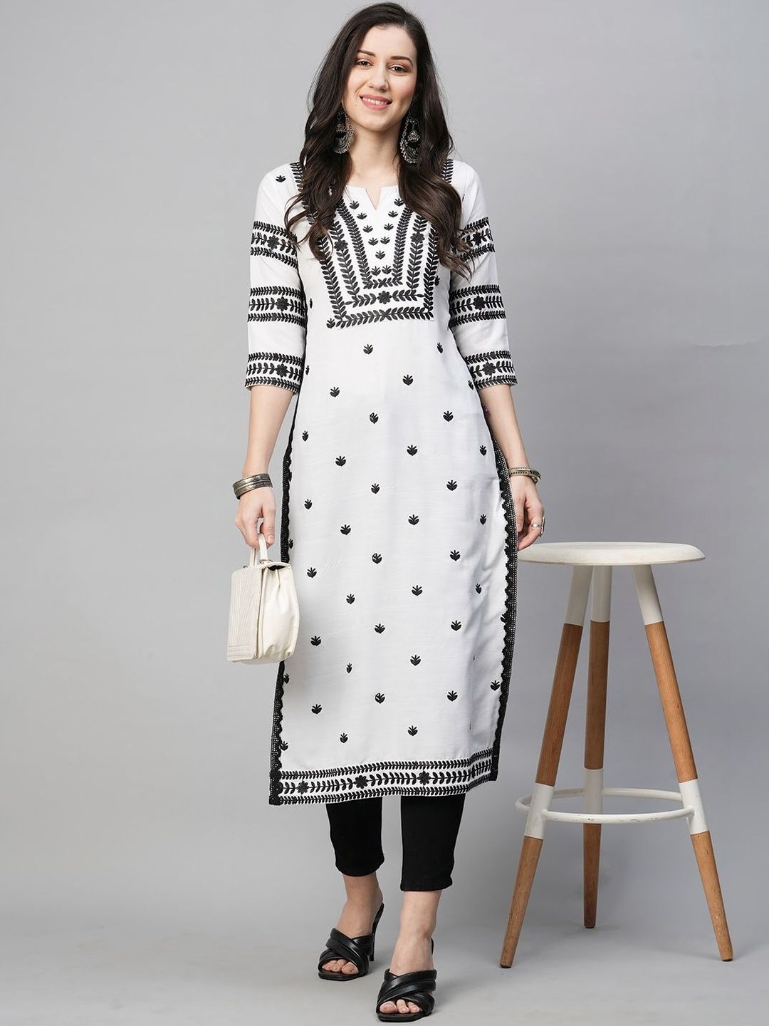 JBTEX Ethnic Motifs Embroidered Thread Work Thread Work Kurti-picture-28
