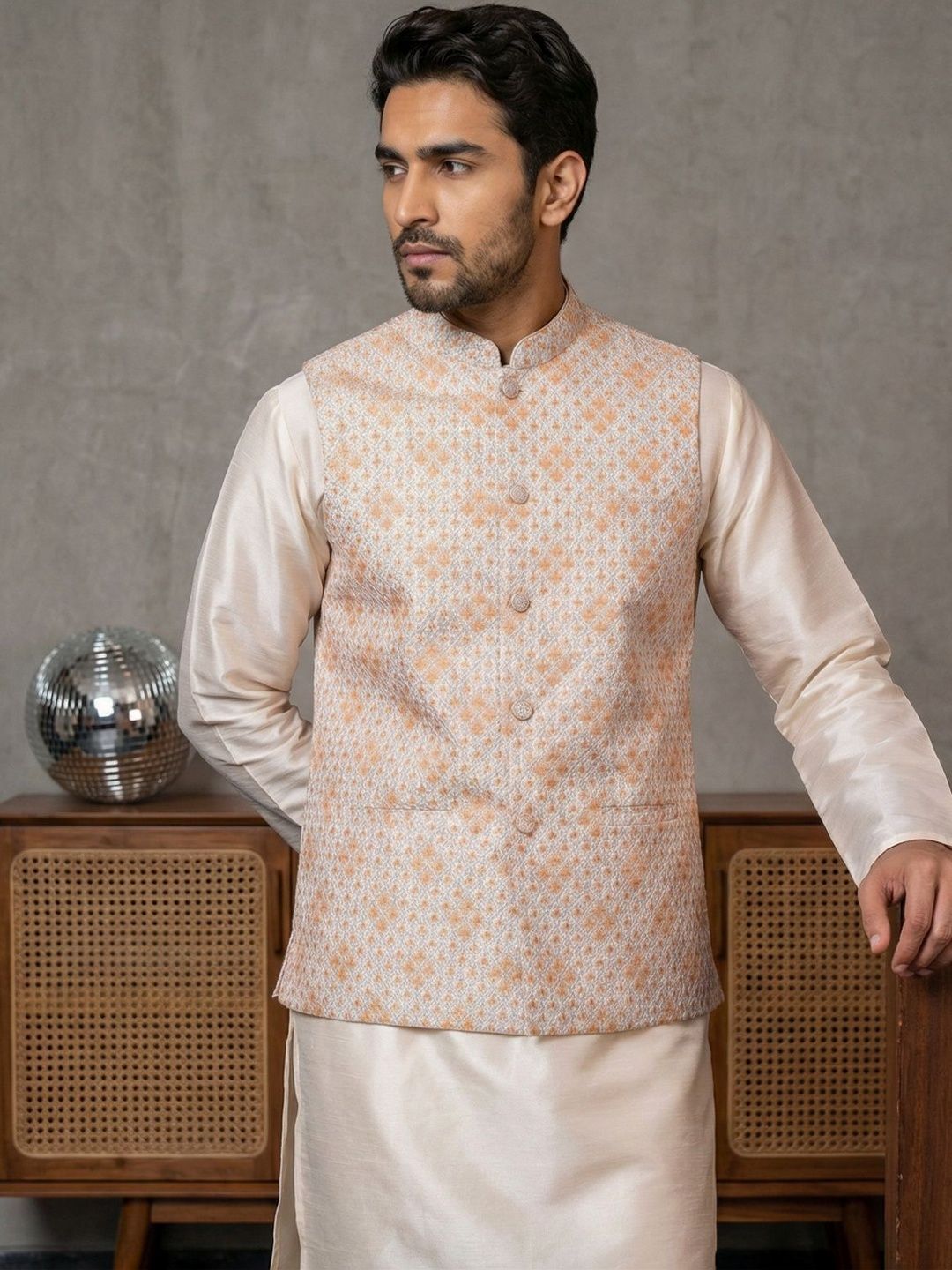 Jompers Embroidered Mandarin Collared Nehru Jackets-picture-16