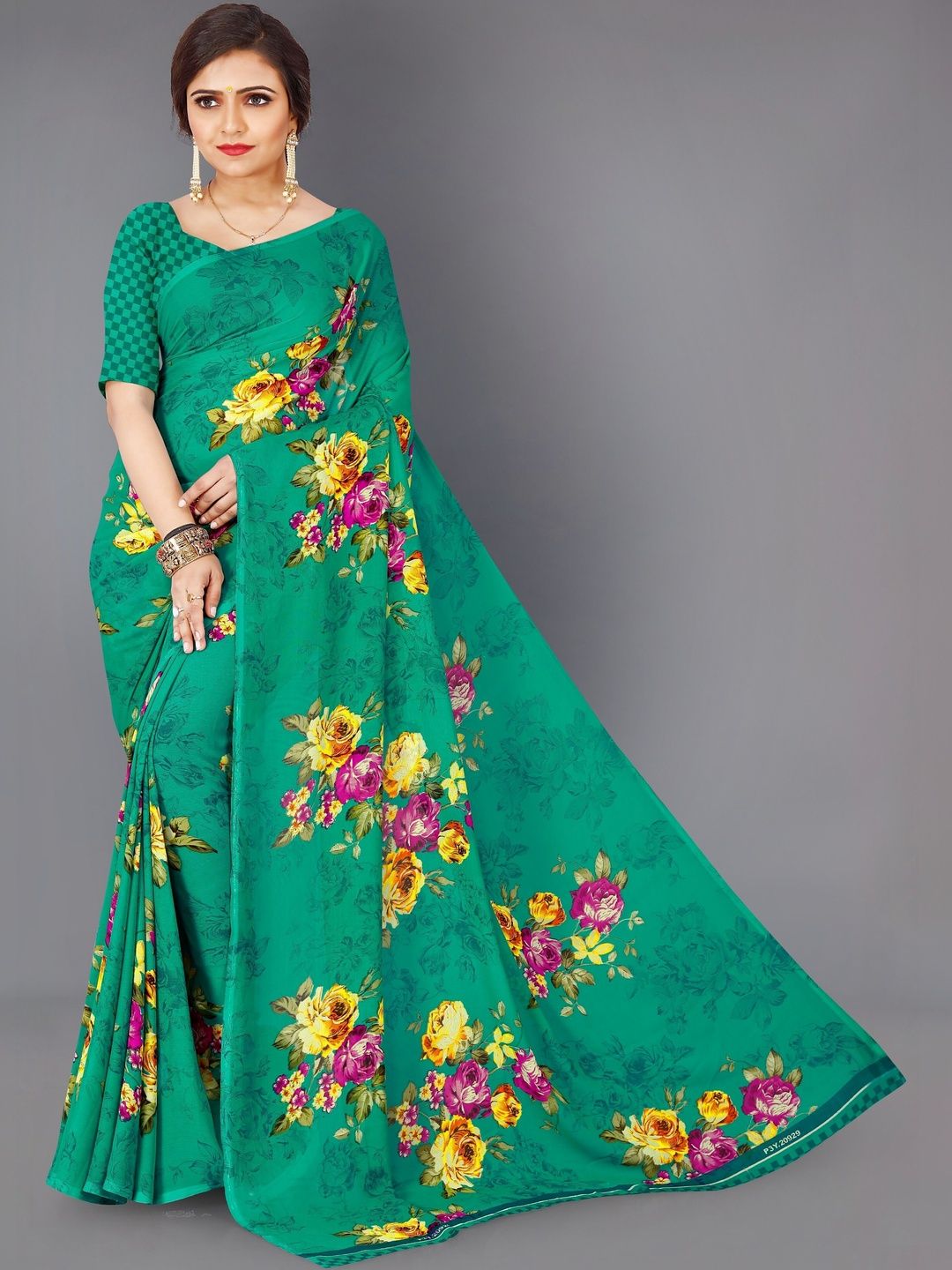 SHUBHSWAR Floral Pure Georgette Fashion Saree-picture-50