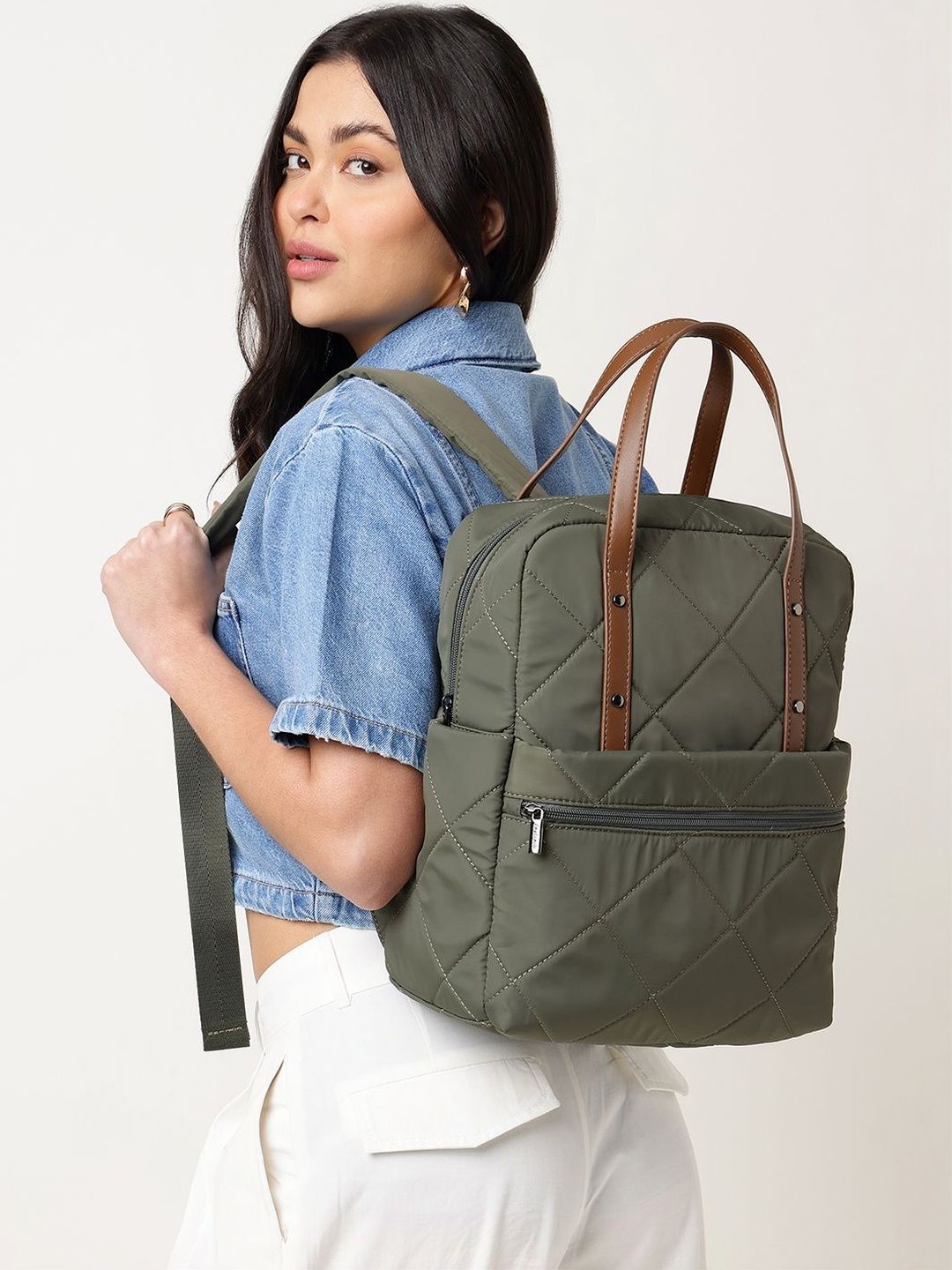 Fastrack Women Quilted Carry Laptop Backpack with 14" Laptop Sleeve-picture-33