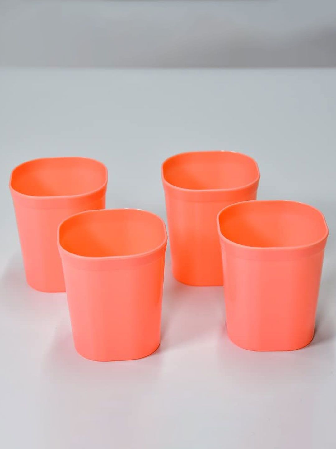 DeoDap Orange Unbreakable 4-Pcs Water Drinking Glasses-image-12