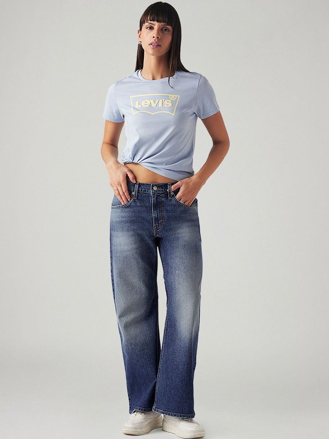 Levis Women's Blue Loose Bootcut Fit Mid Rise Jeans-picture-19