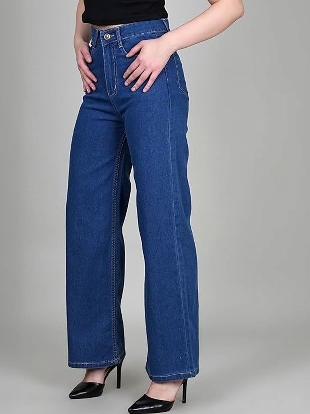 Belvog Women Wide Leg High-Rise Stretchable Jeans-picture-38