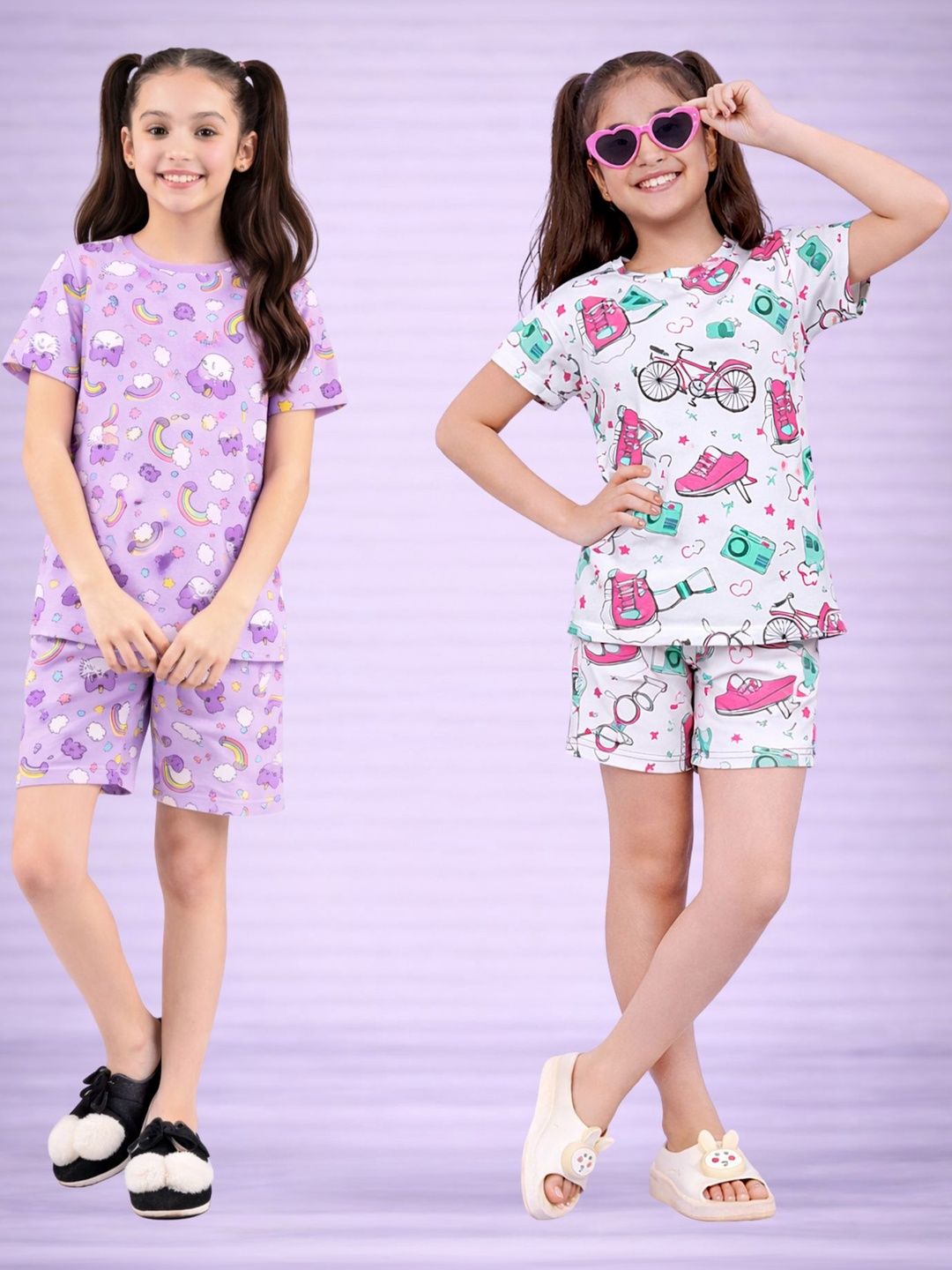 BAESD Girls Printed Short Sleeves Nightdress-picture-44
