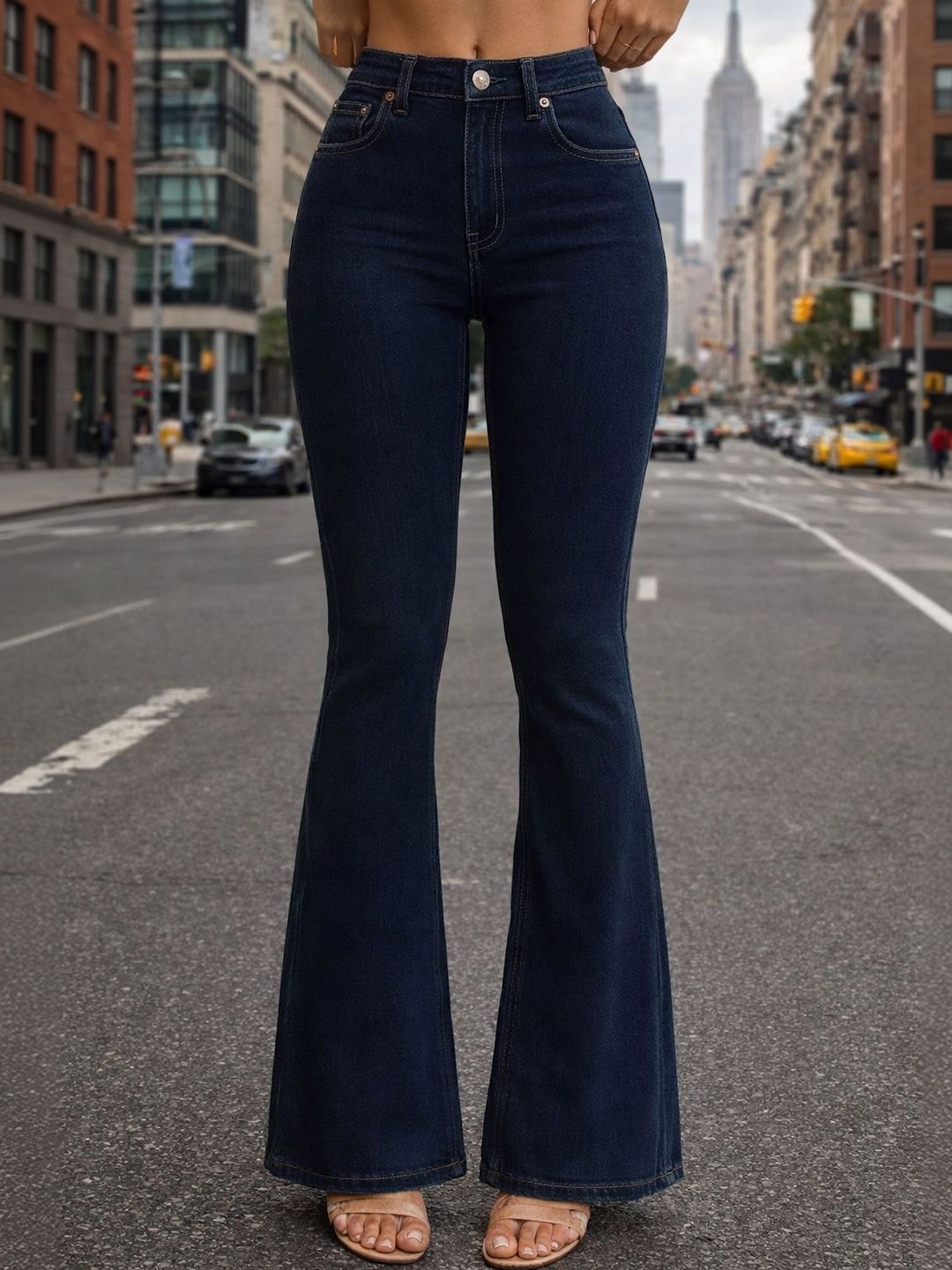 KASHIAN Women Bootilicious Bootcut High-Rise Stretchable Jeans-image-3