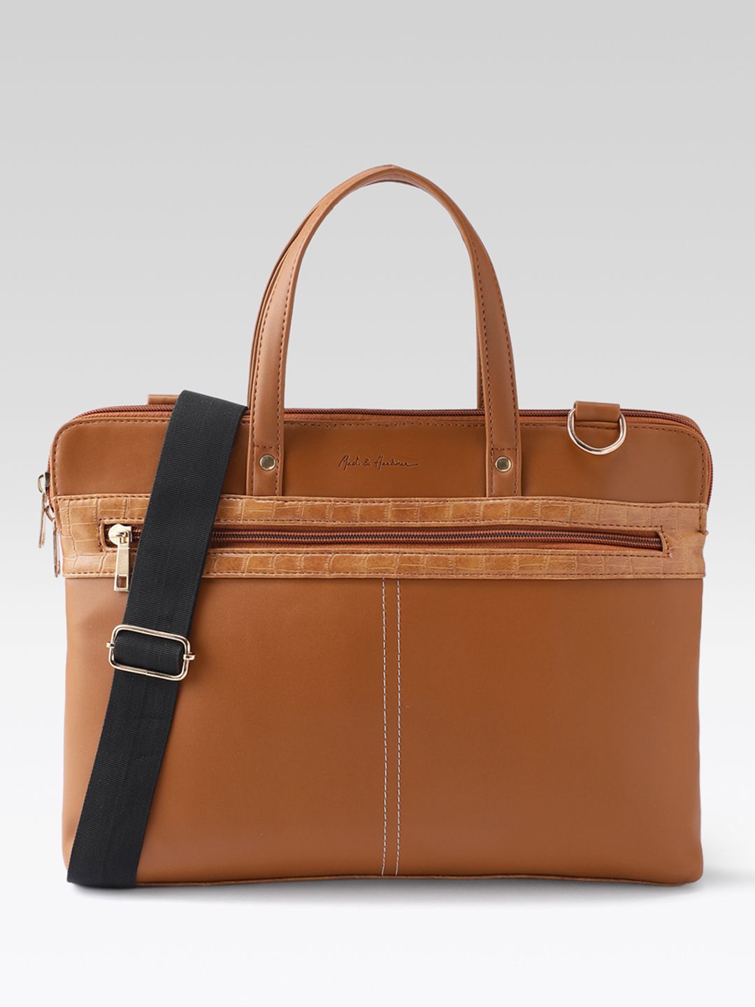 Mast & Harbour Unisex Textured Laptop Bag