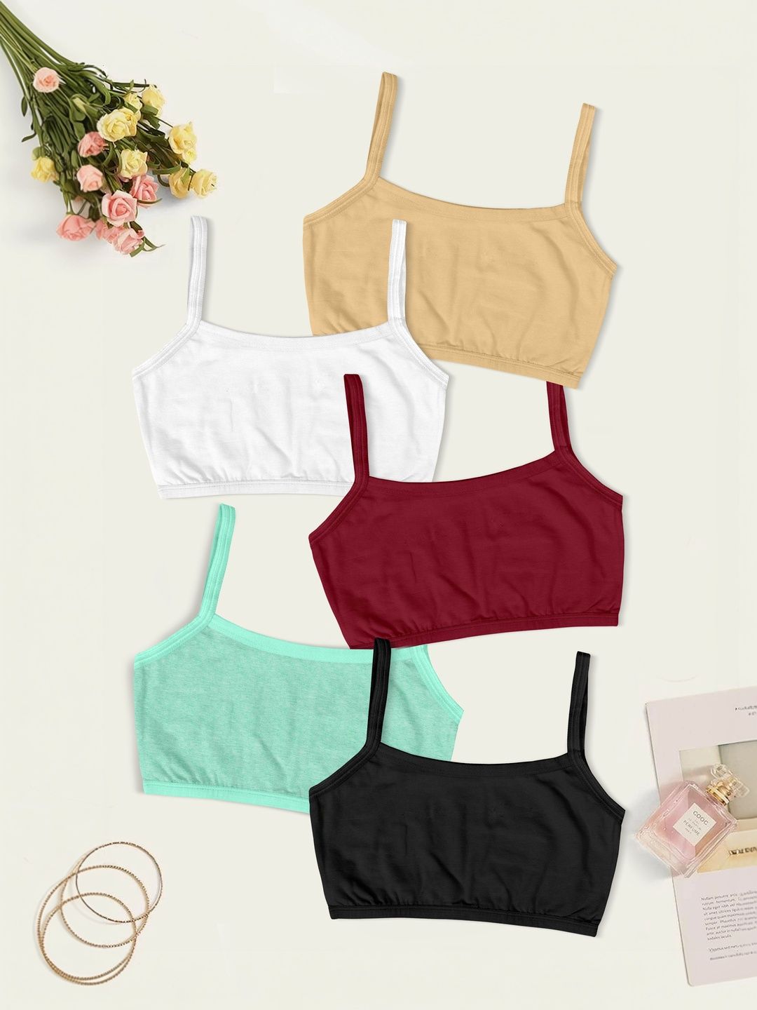 LADHAVA Pack of 5 Cotton Tank-picture-24