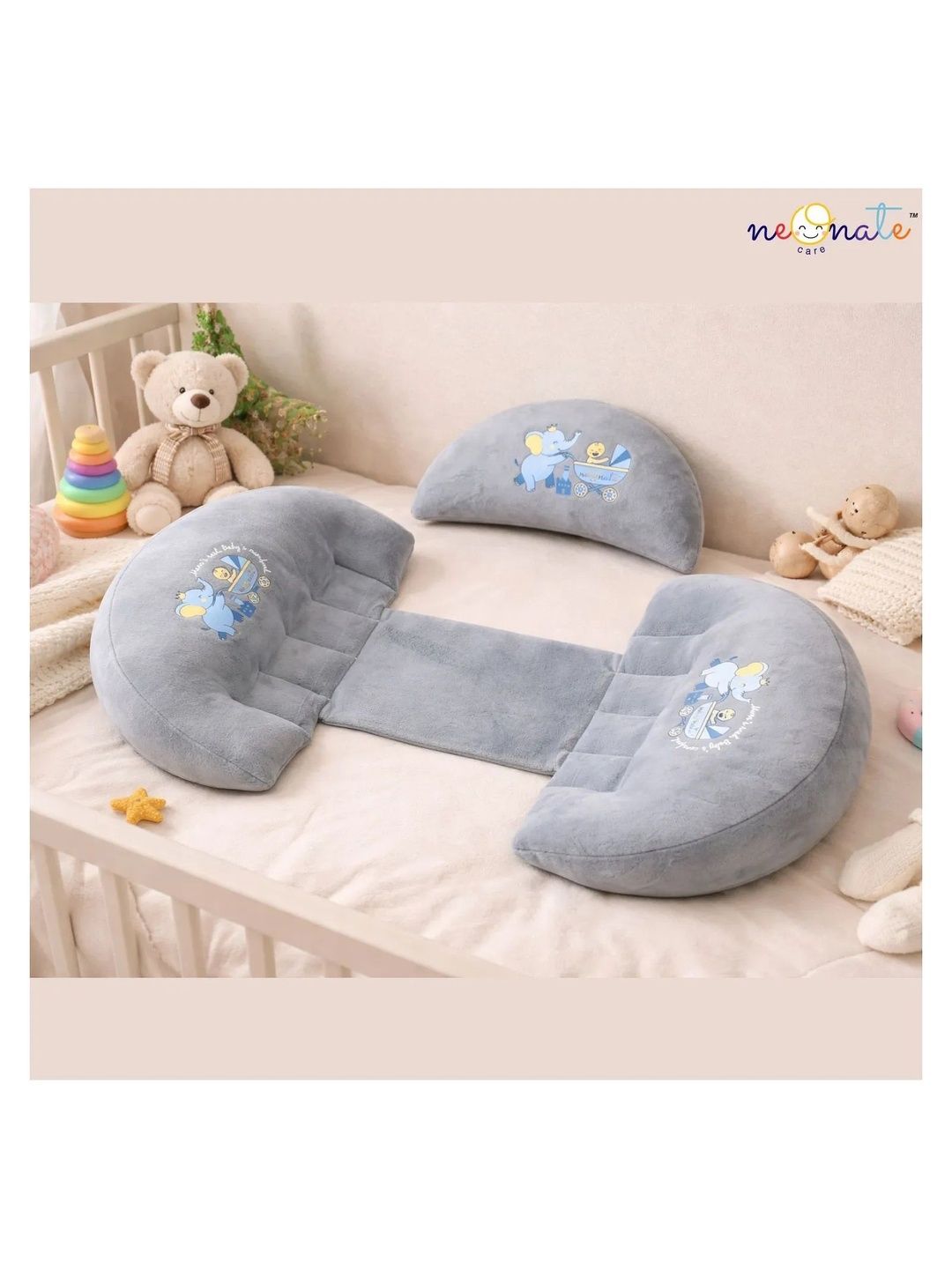 NeonateCare Grey Cotton Filled Cotton Breathable Maternity Pillow-image-30