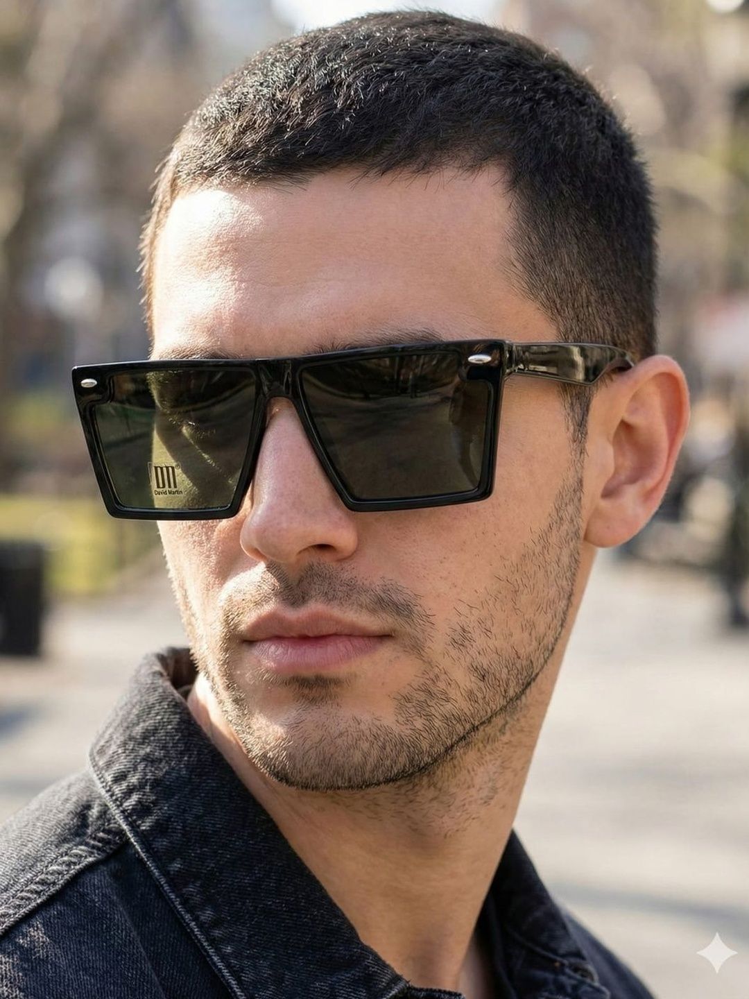 SZN Men Green Lens & Black Square Sunglasses with-image-38