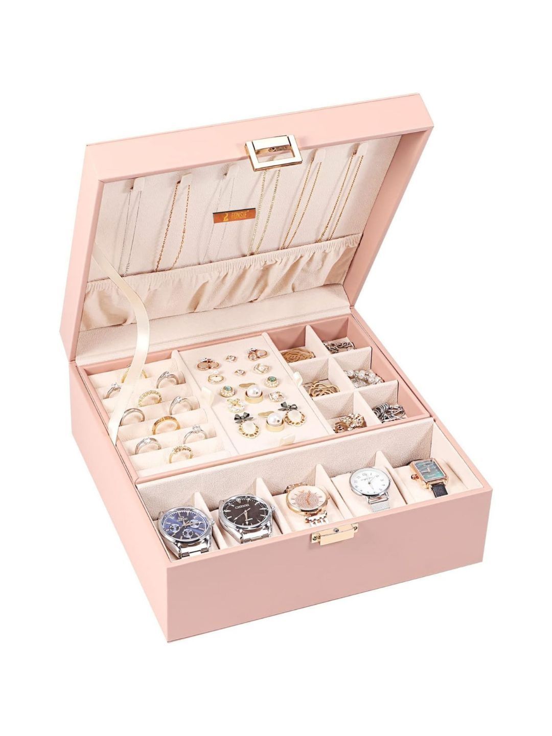 Fonsie Pink Set of 1 Reusable Jewellery Organiser Organisers-picture-47