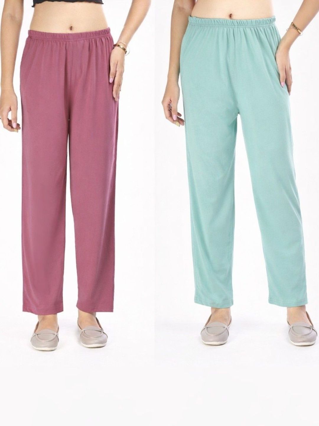 E-MAX Pack Of 2 Cotton Straight-Leg Lounge Pants-picture-20