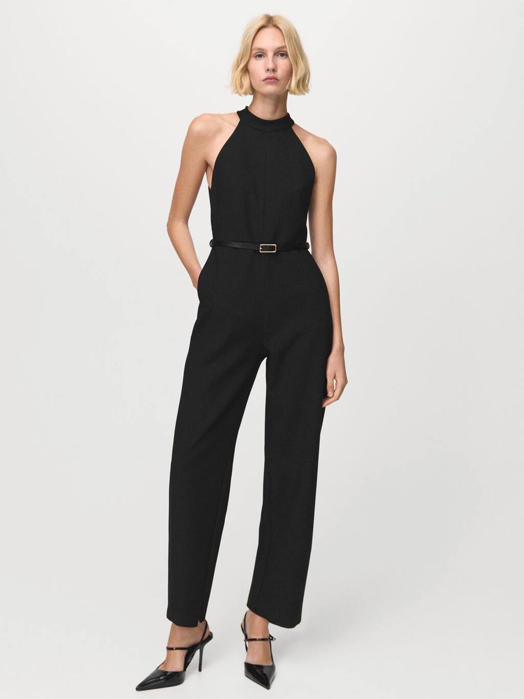 MANGO Halter Neck Belted Basic Jumpsuit-picture-19