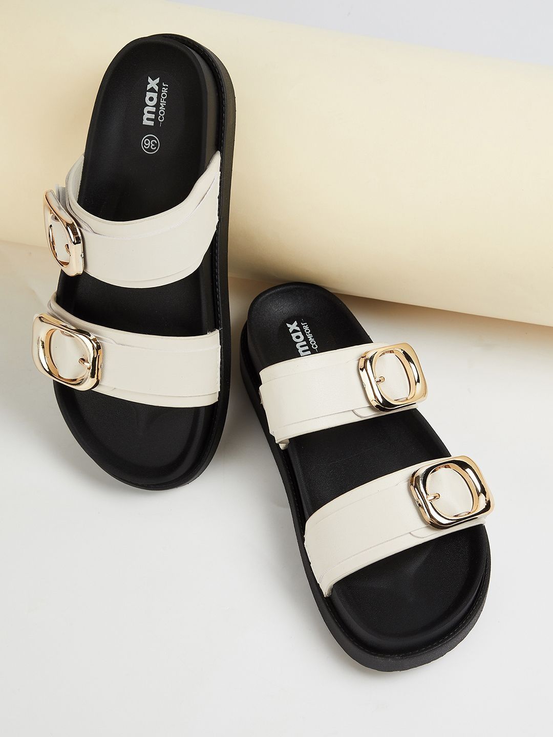 max Women Open Toe Flats with Buckles-picture-29