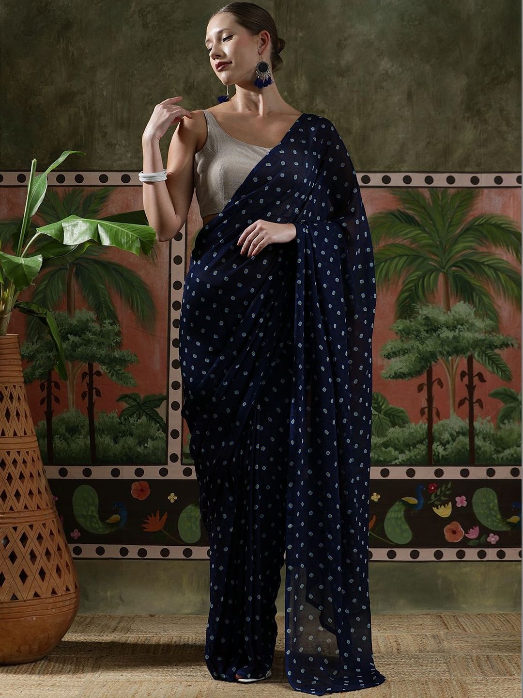 Sangria Laheriya Printed Georgette Ready To Wear Saree-image-14