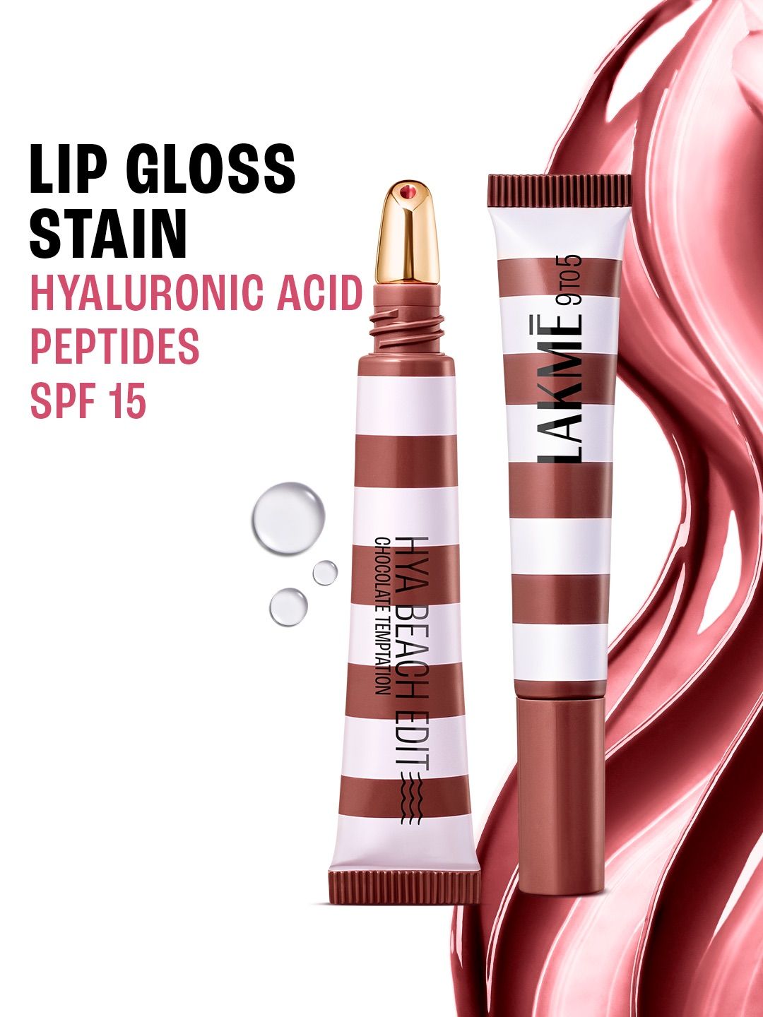 Lakme 9to5 Hya Beach Edit Lip Gloss Stain with SPF15 10ml - Chocolate Temptation 1-picture-15