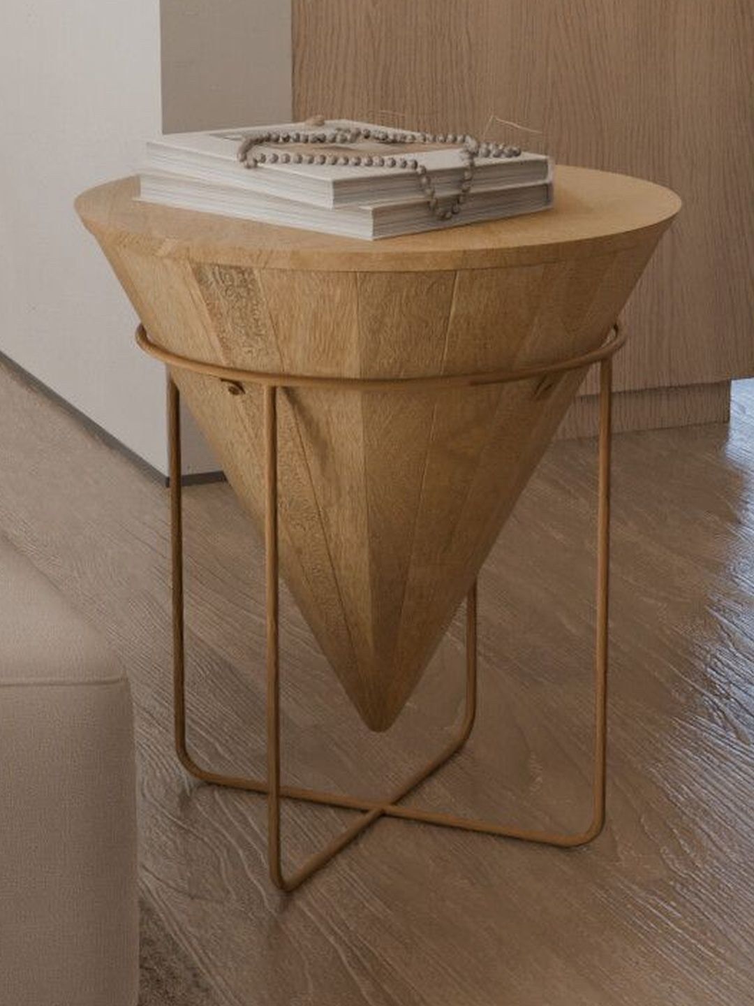 Relso Furniture Brown Wooden Round Bedside Table