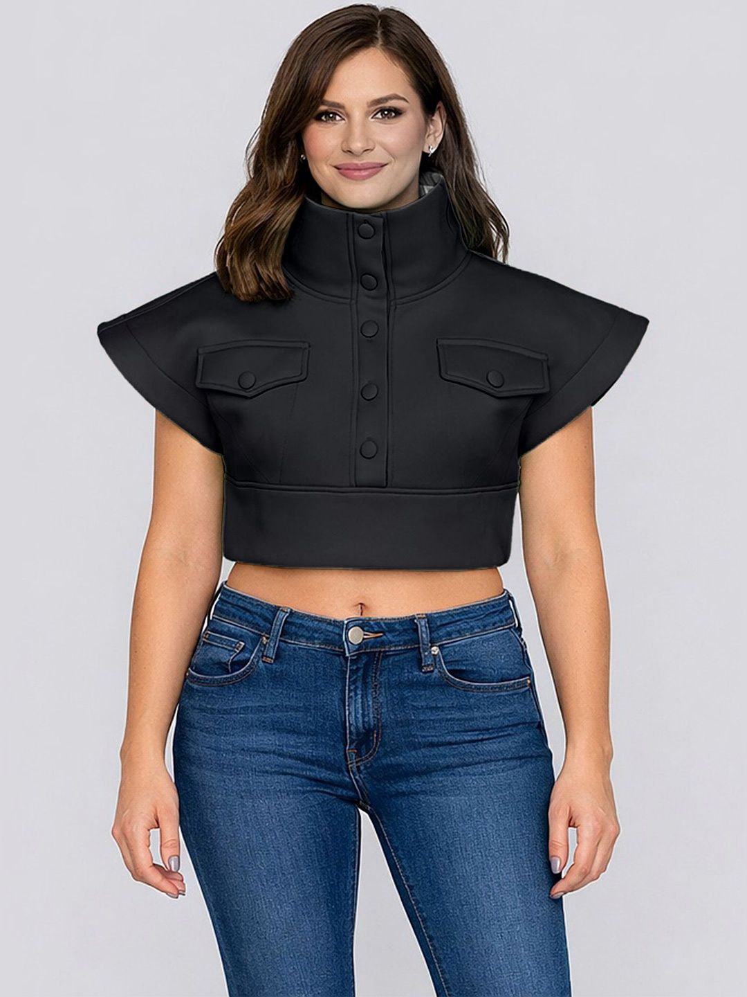 LULU & SKY Women Crop Open Front Jacket-picture-41